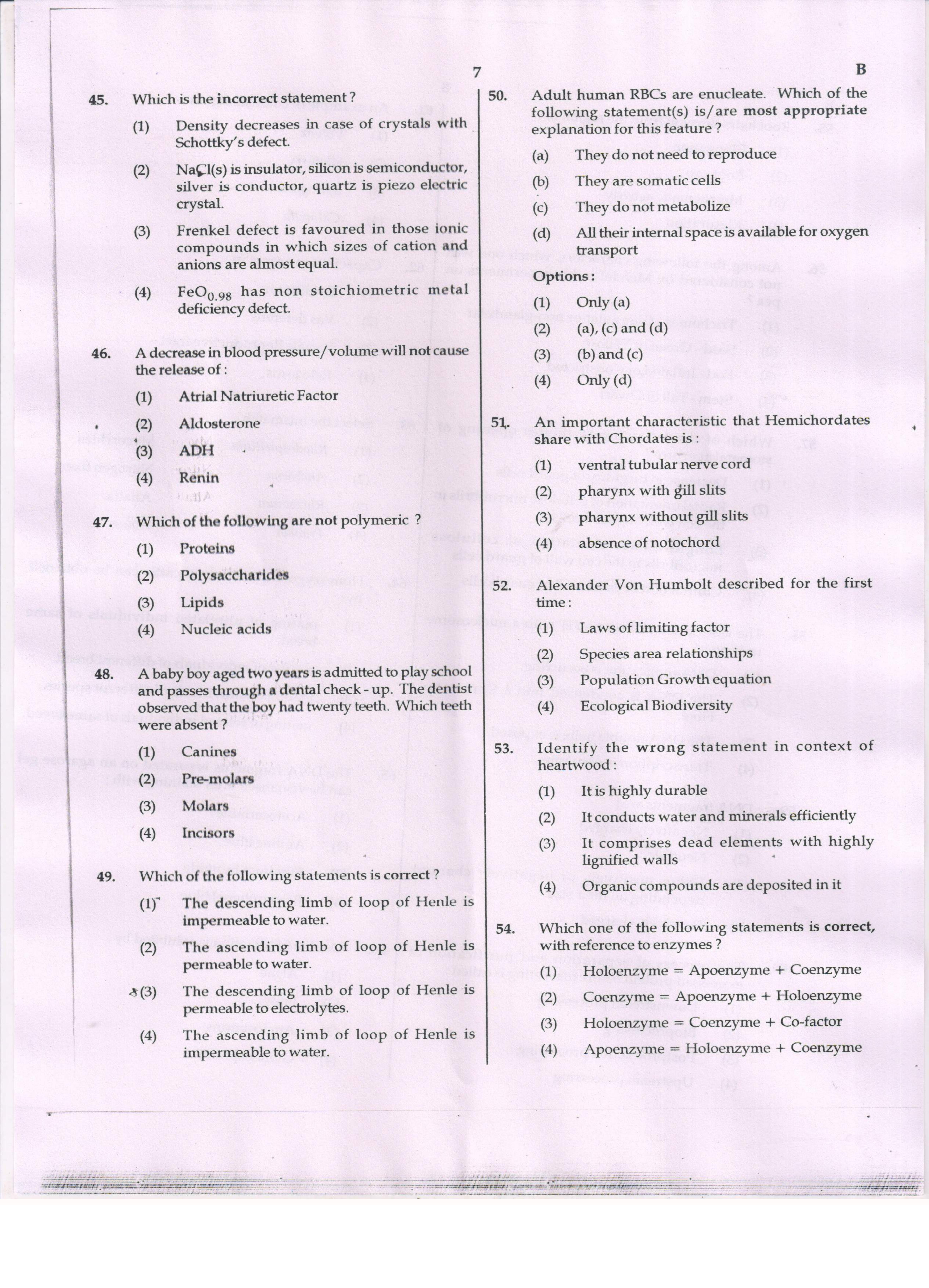 NEET Code B 2017 Question Paper - Page 7