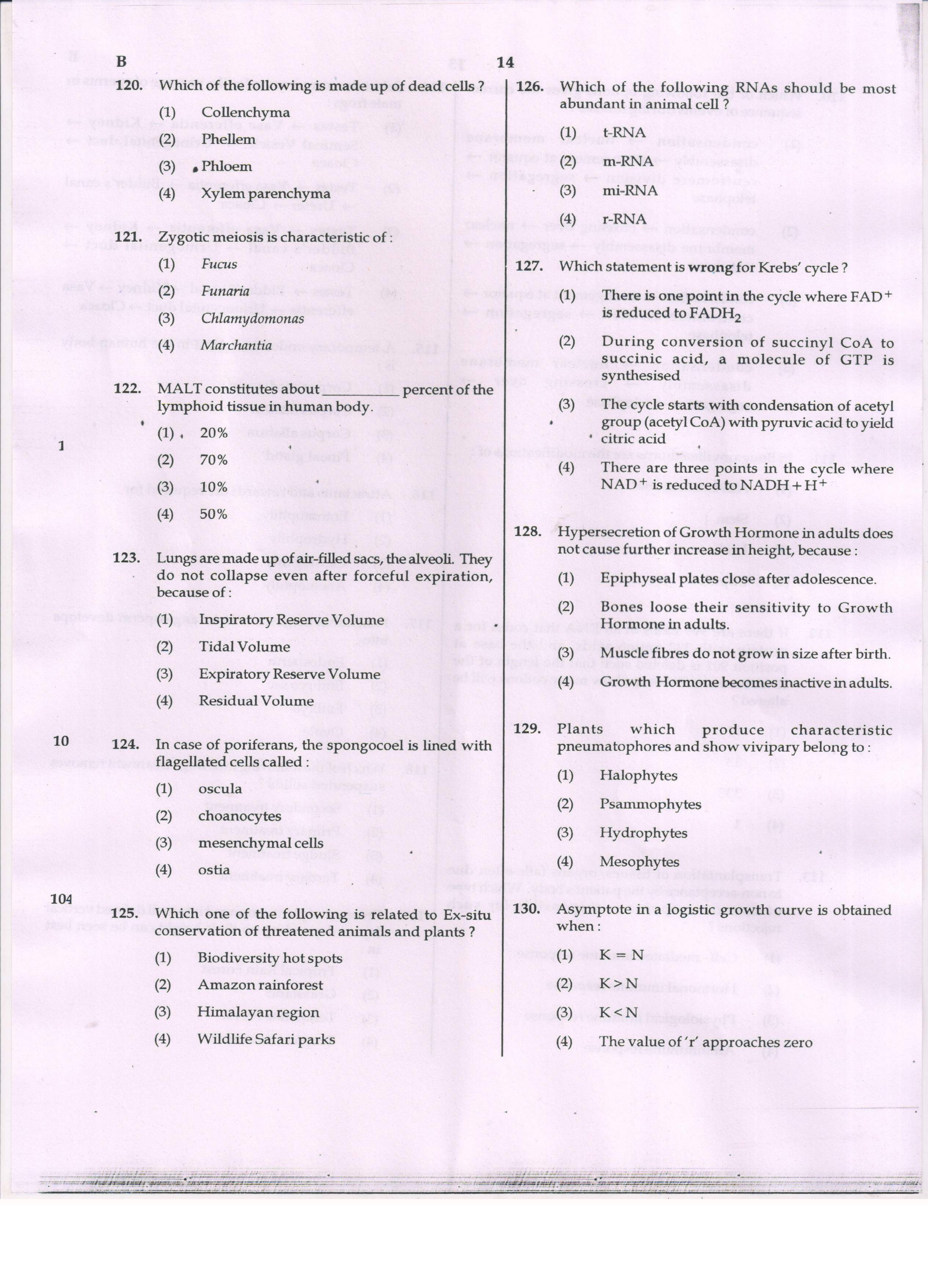 NEET Code B 2017 Question Paper - Page 14