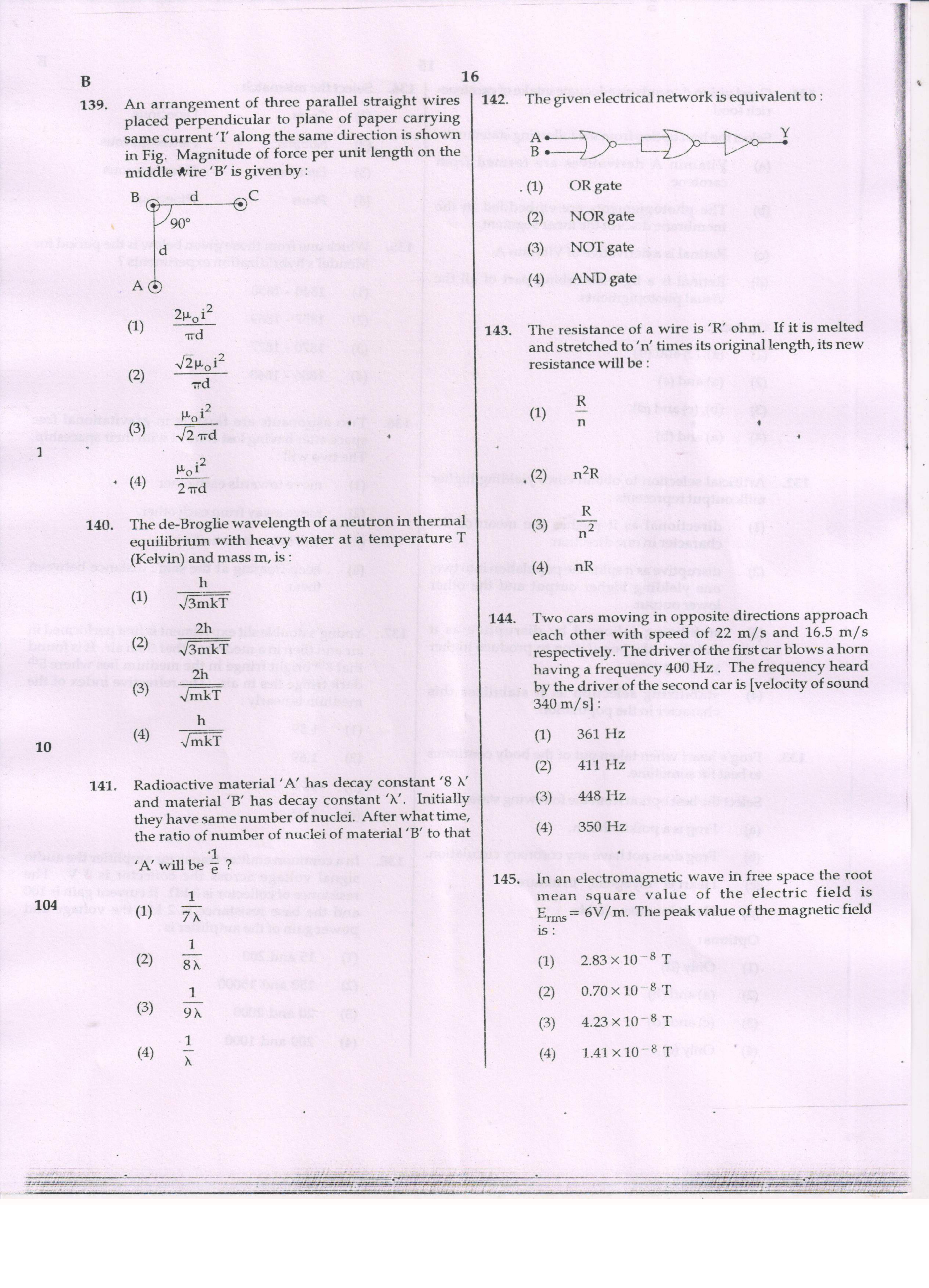 NEET Code B 2017 Question Paper - Page 16