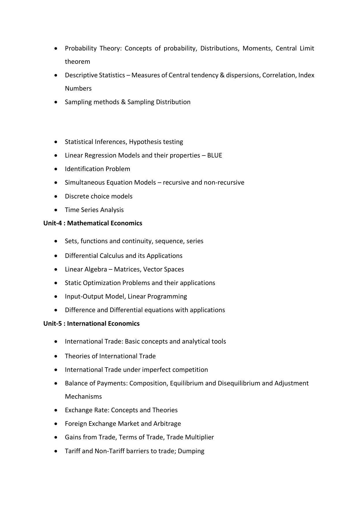 AP RCET Economics Syllabus - Page 2
