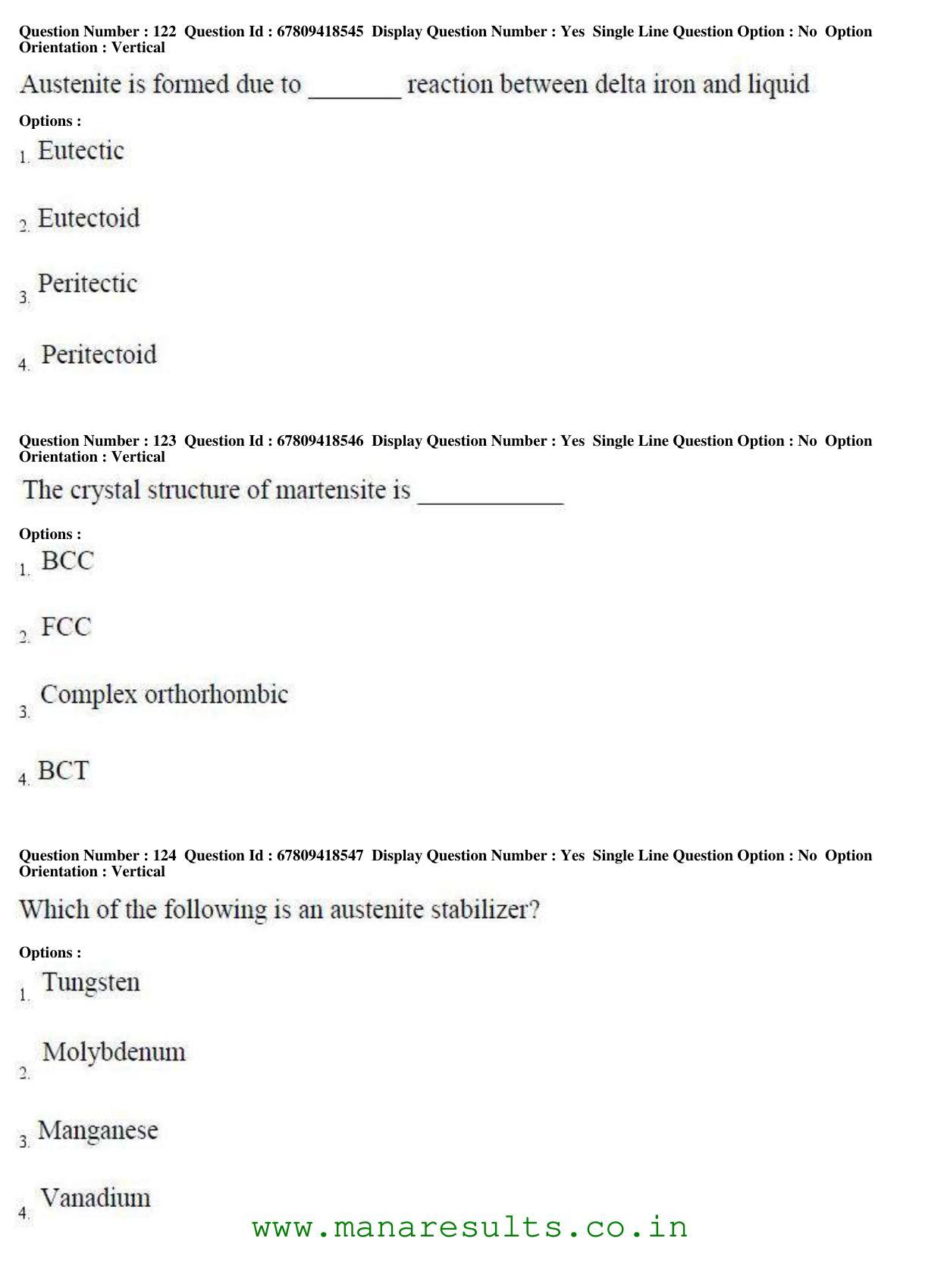 AP ECET 2018 - Metallurgical Engineering Old Previous Question Papers - Page 45