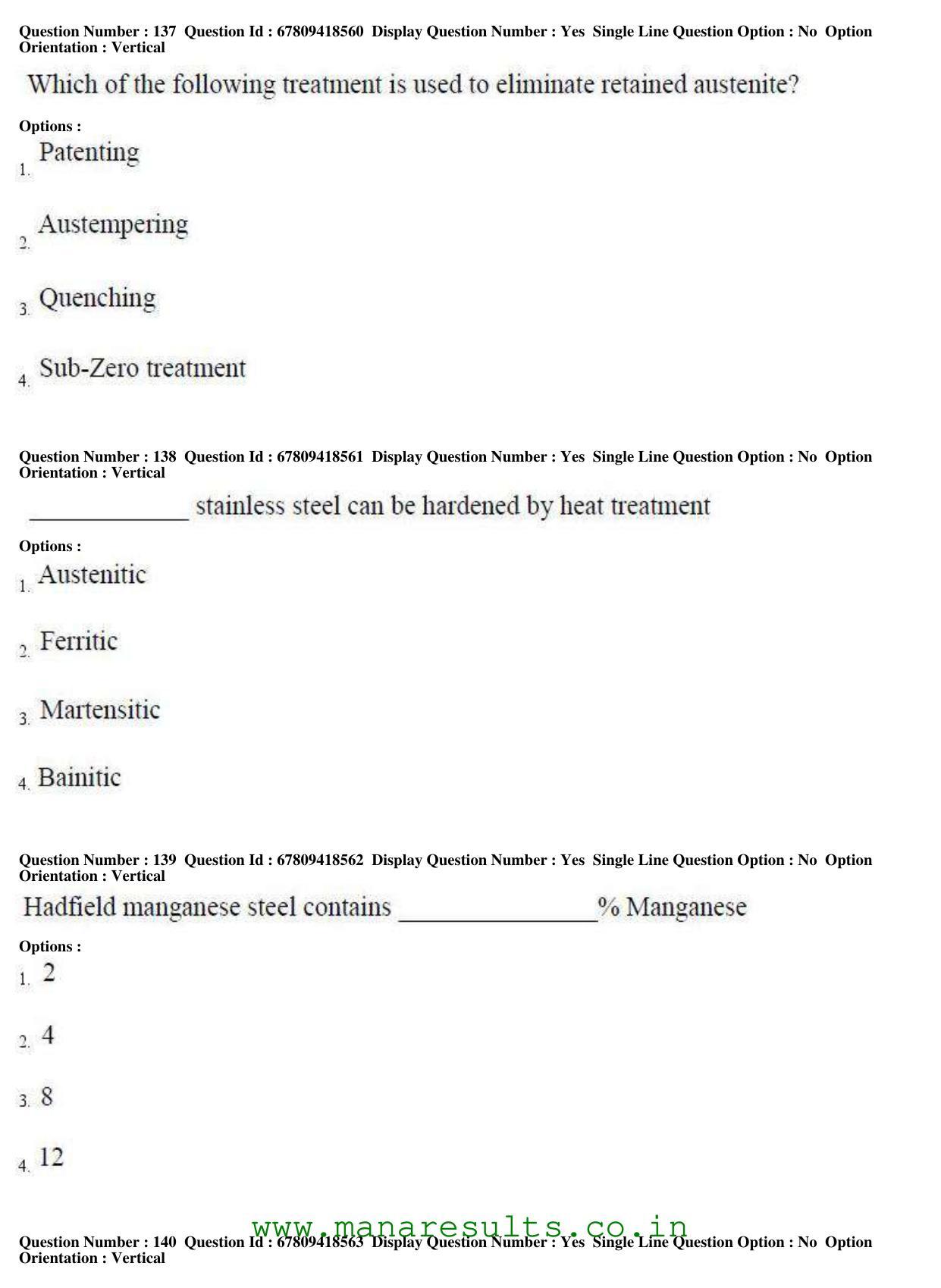 AP ECET 2018 - Metallurgical Engineering Old Previous Question Papers - Page 50