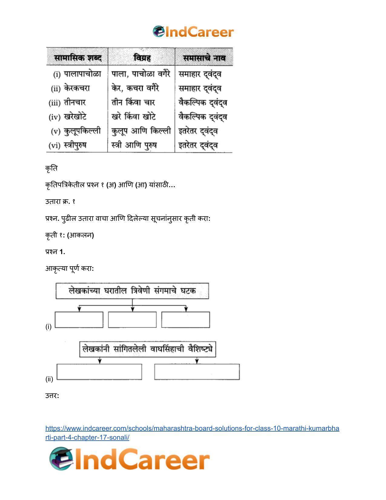 Maharashtra Board Solutions for Class 10- Marathi Kumarbharti (Part- 4): Chapter 17- सोनाली - Page 10