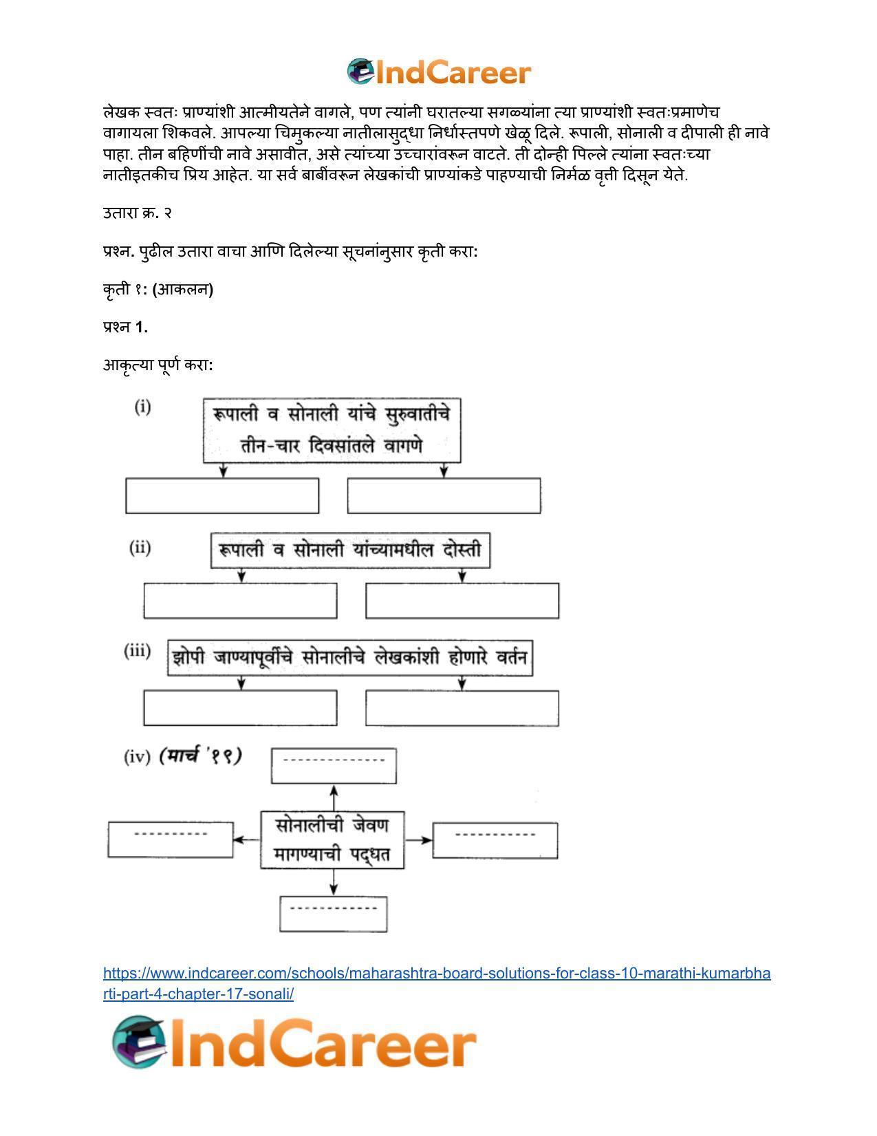 Maharashtra Board Solutions for Class 10- Marathi Kumarbharti (Part- 4): Chapter 17- सोनाली - Page 15