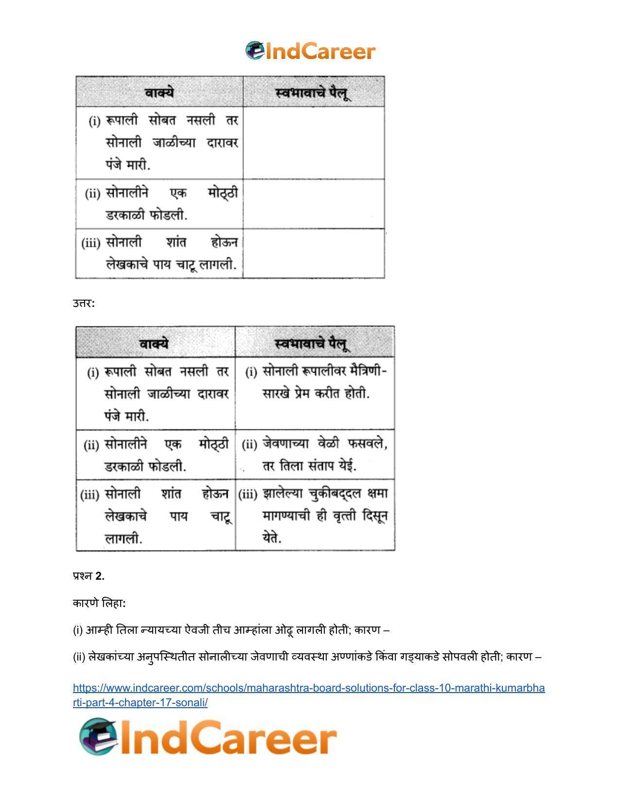 Maharashtra Board Solutions for Class 10- Marathi Kumarbharti (Part- 4): Chapter 17- सोनाली - Page 22