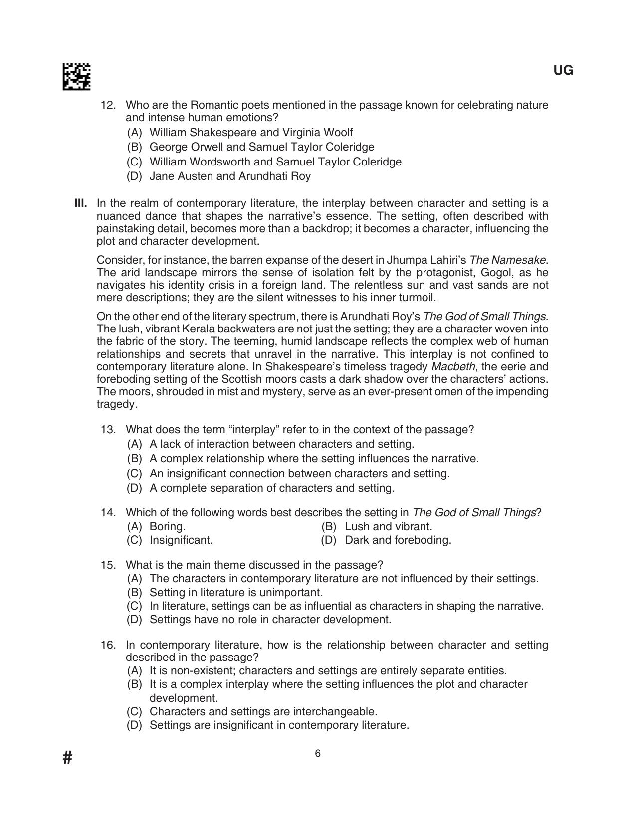 CLAT 2024 UG SET D Question Paper - Page 6