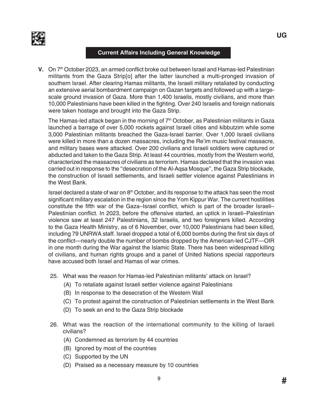 CLAT 2024 UG SET D Question Paper - Page 9
