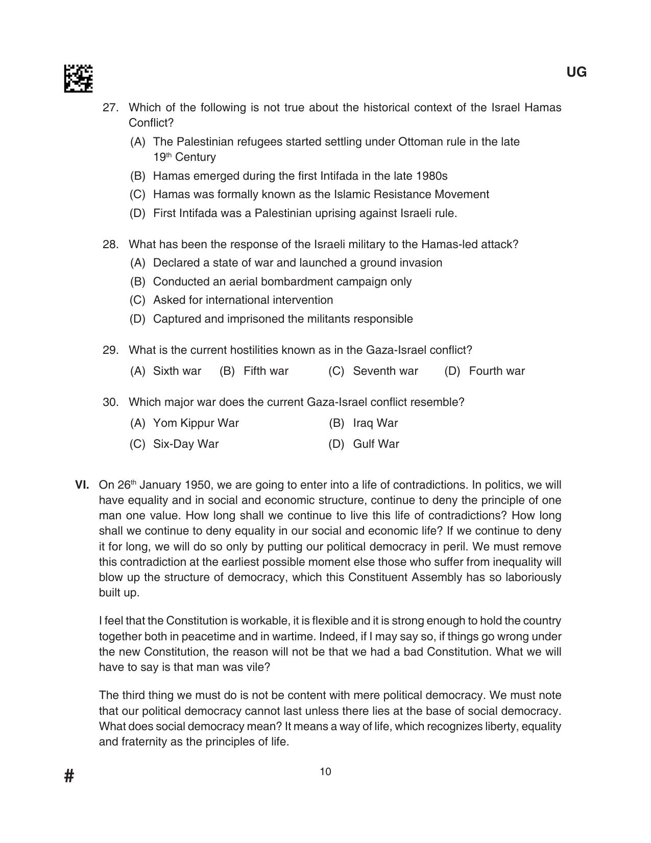CLAT 2024 UG SET D Question Paper - Page 10