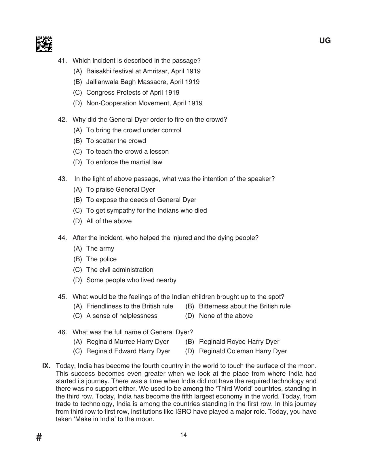 CLAT 2024 UG SET D Question Paper - Page 14