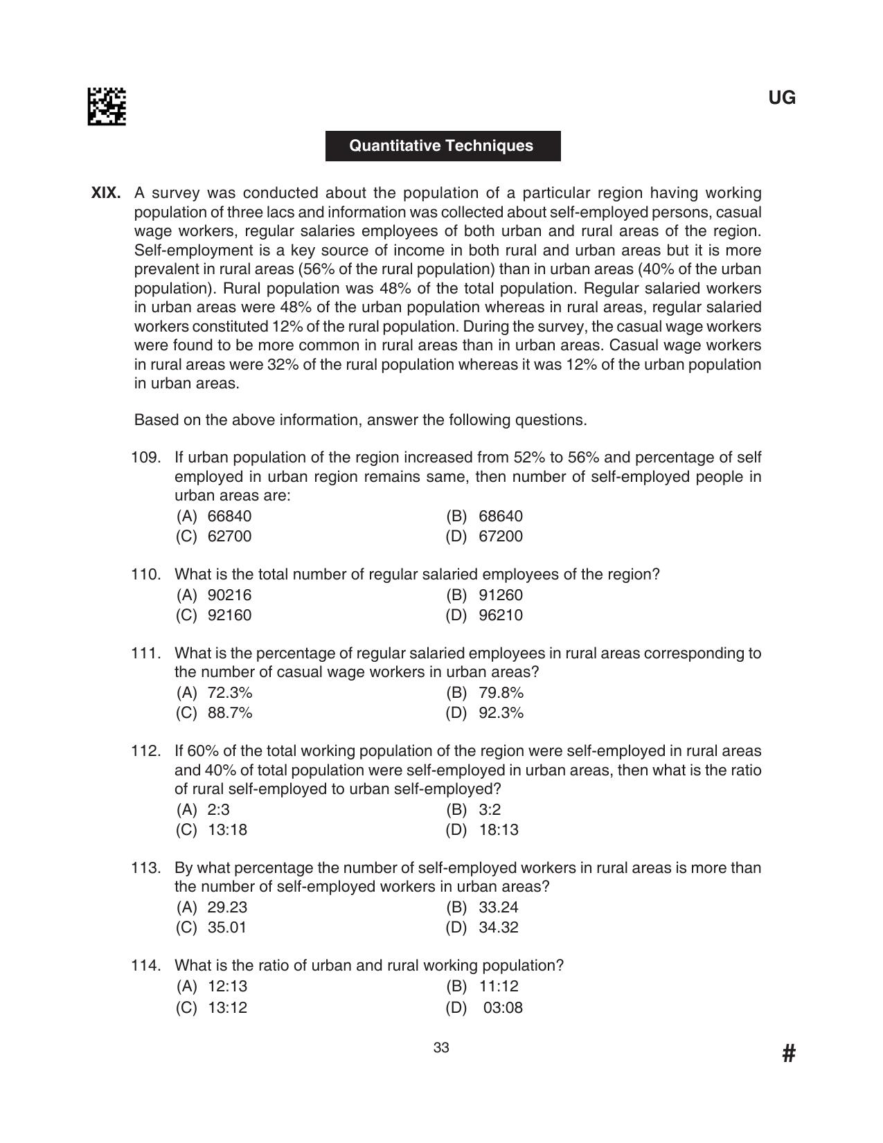 CLAT 2024 UG SET D Question Paper - Page 33