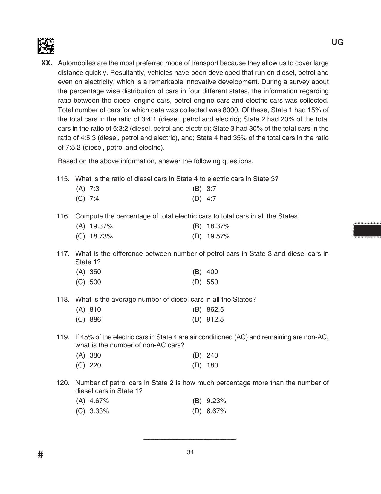 CLAT 2024 UG SET D Question Paper - Page 34