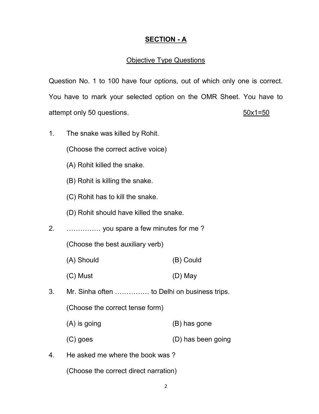Bihar Board 12th Model Paper 2022 -English - (I.Sc. & I.Com.) - Page 2