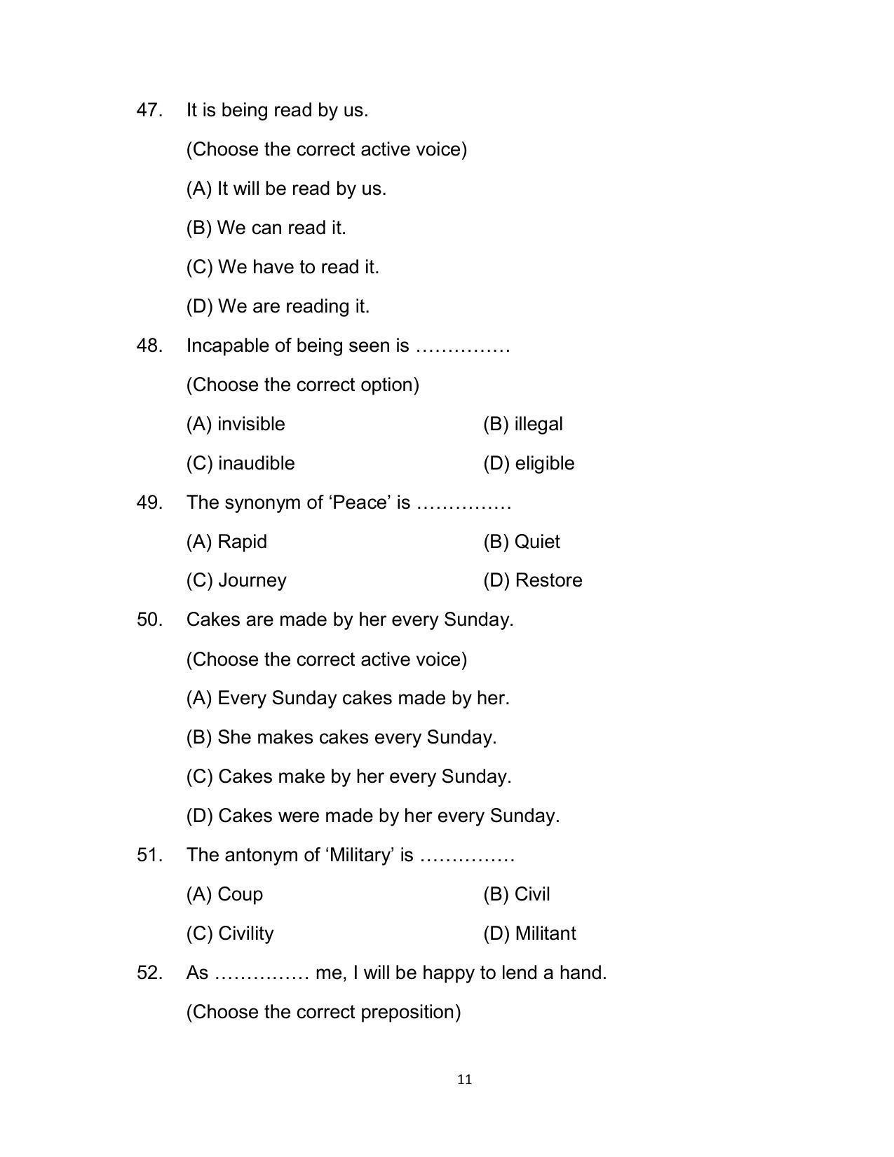Bihar Board 12th Model Paper 2022 -English - (I.Sc. & I.Com.) - Page 11