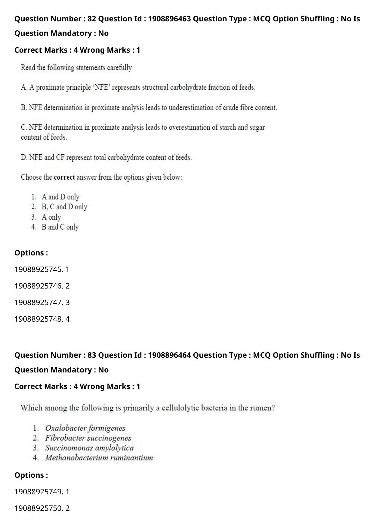ICAR AIEEA PG 2021 ANIMAL SCIENCE Question Paper - Page 46