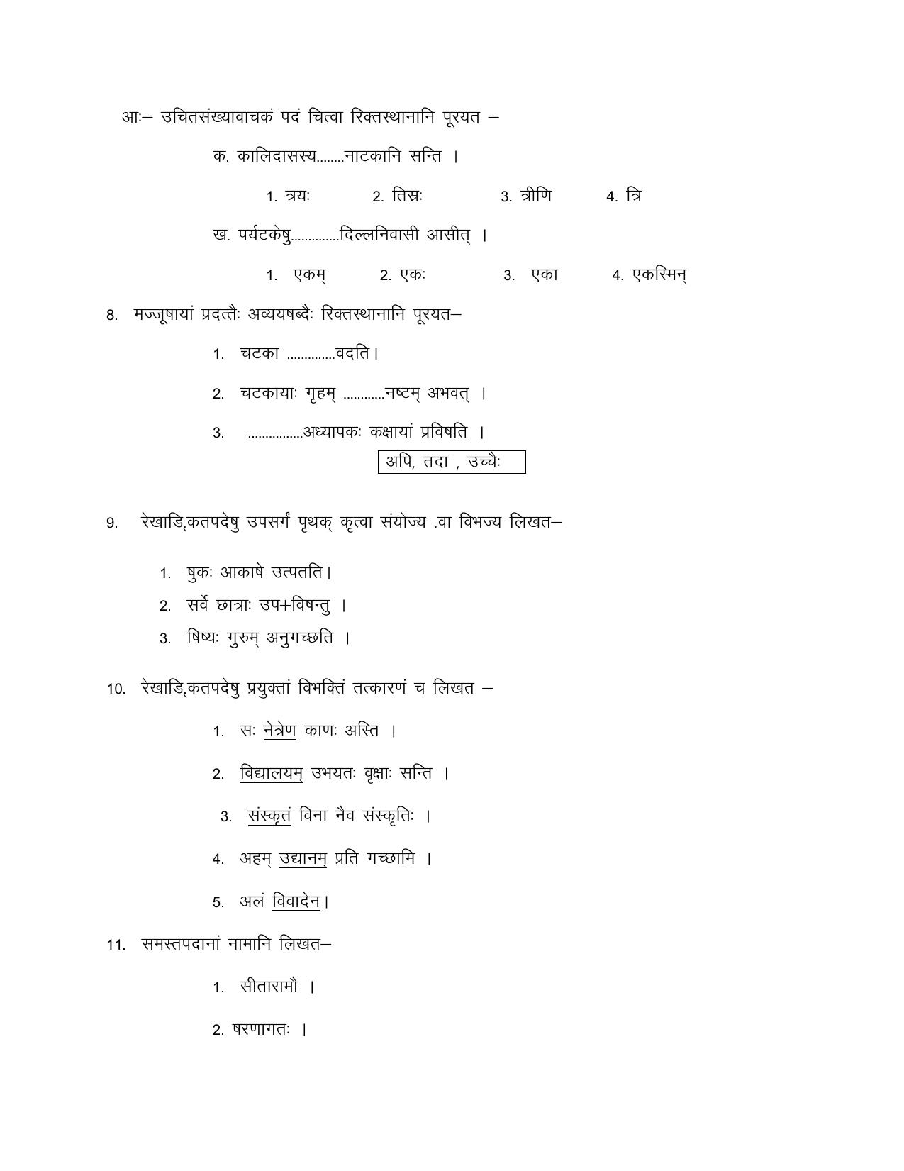 CBSE Worksheets for Class 8 Sanskrit Assignment 12 - Page 5