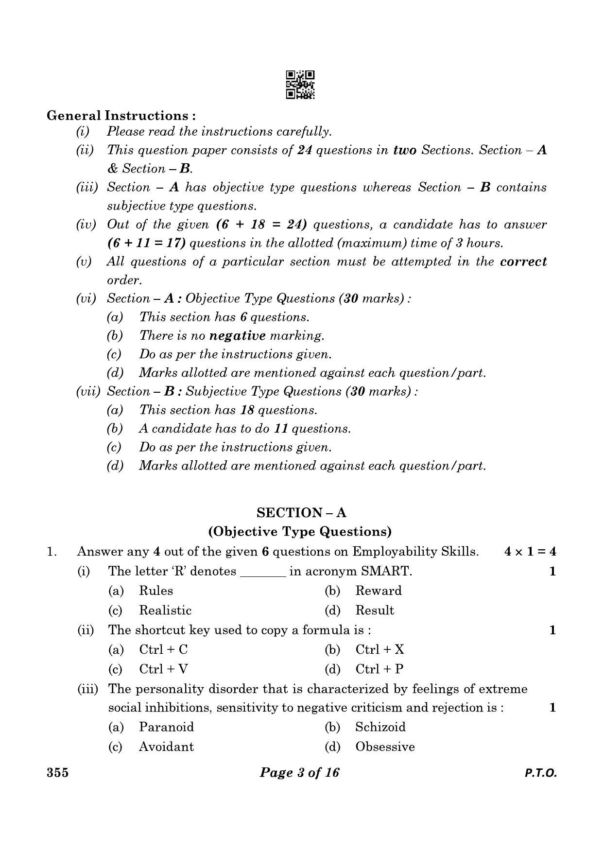CBSE Class 12 355_Salesmanship 2023 Question Paper - Page 3