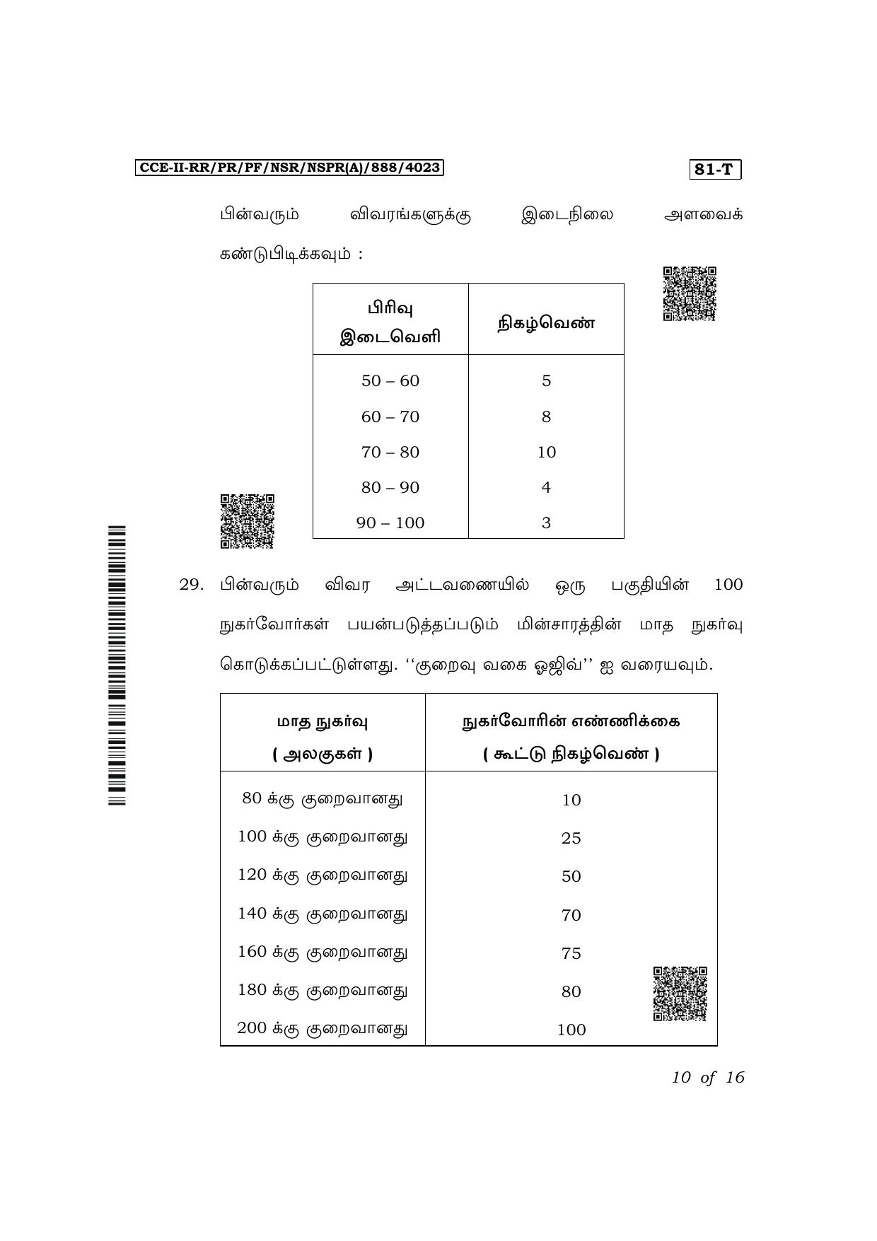 Karnataka SSLC Mathematics (Tamil Medium) Exam 2 Question Paper 2024 (A Version) - Page 10