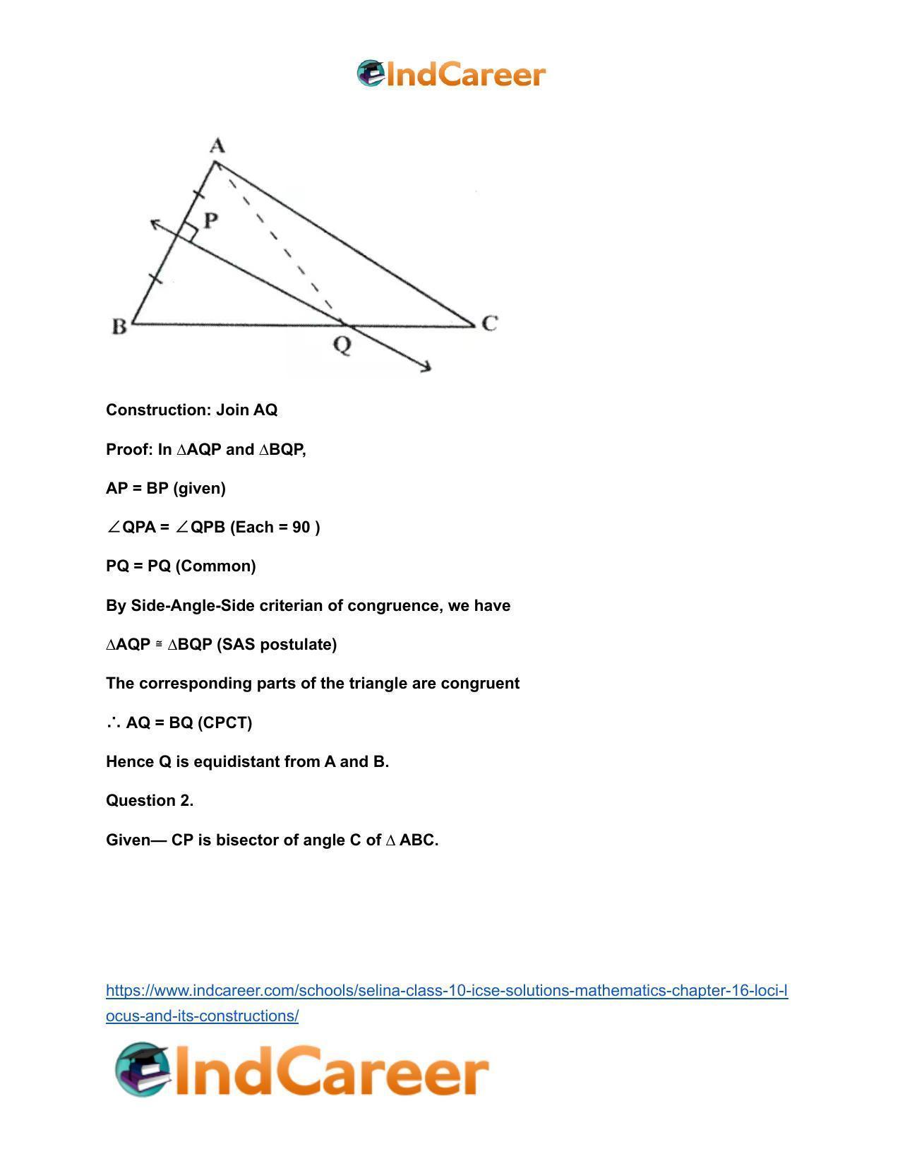 Selina Class 10 ICSE Solutions Mathematics : Chapter 16- Loci (Locus and Its Constructions) - Page 3