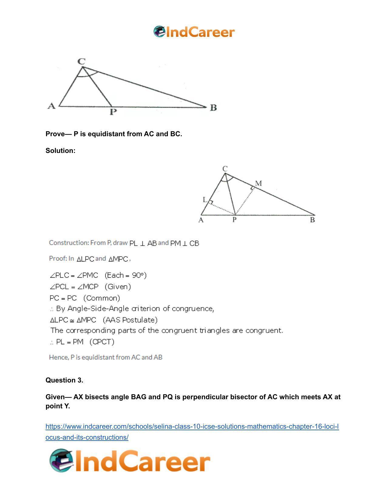 Selina Class 10 ICSE Solutions Mathematics : Chapter 16- Loci (Locus and Its Constructions) - Page 4