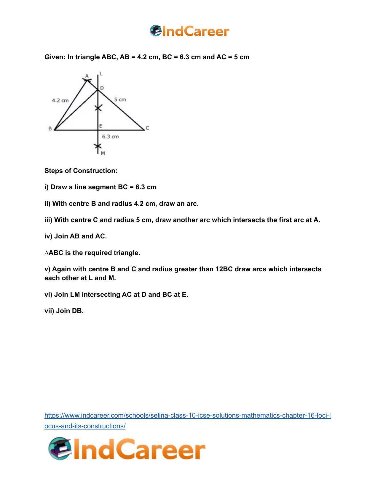 Selina Class 10 ICSE Solutions Mathematics : Chapter 16- Loci (Locus and Its Constructions) - Page 7