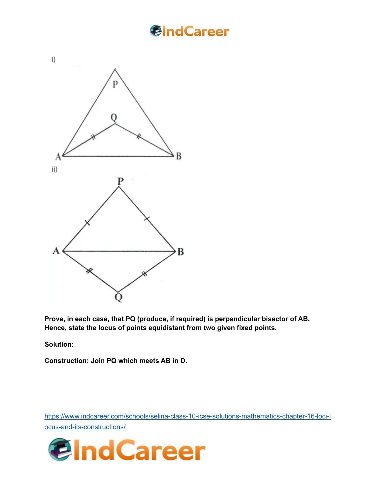 Selina Class 10 ICSE Solutions Mathematics : Chapter 16- Loci (Locus and Its Constructions) - Page 9