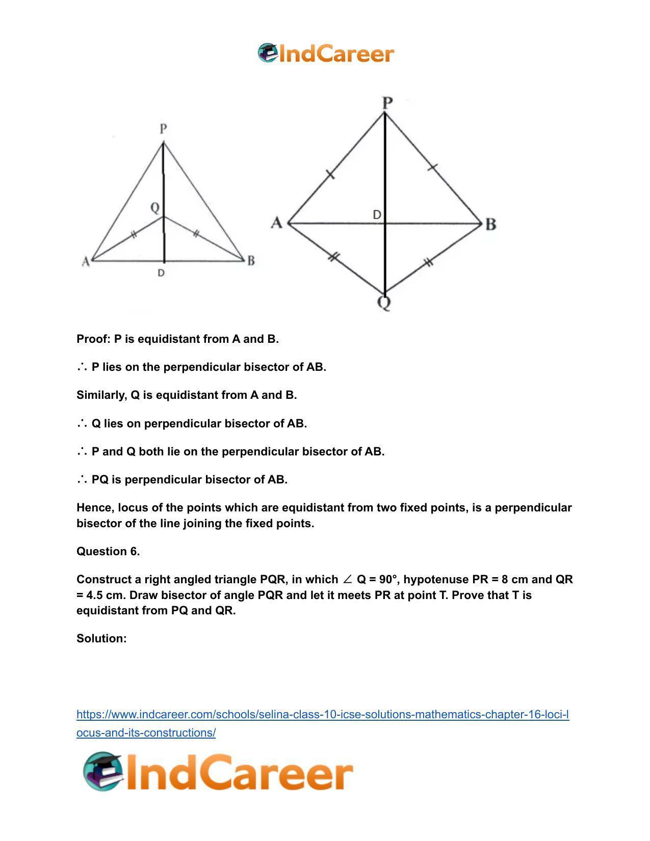 Selina Class 10 ICSE Solutions Mathematics : Chapter 16- Loci (Locus and Its Constructions) - Page 10