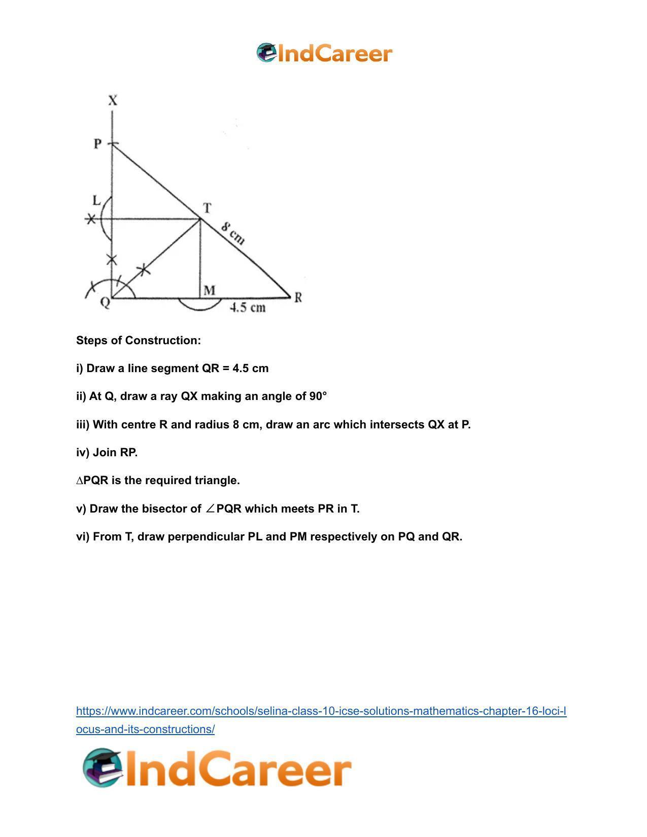 Selina Class 10 ICSE Solutions Mathematics : Chapter 16- Loci (Locus and Its Constructions) - Page 11