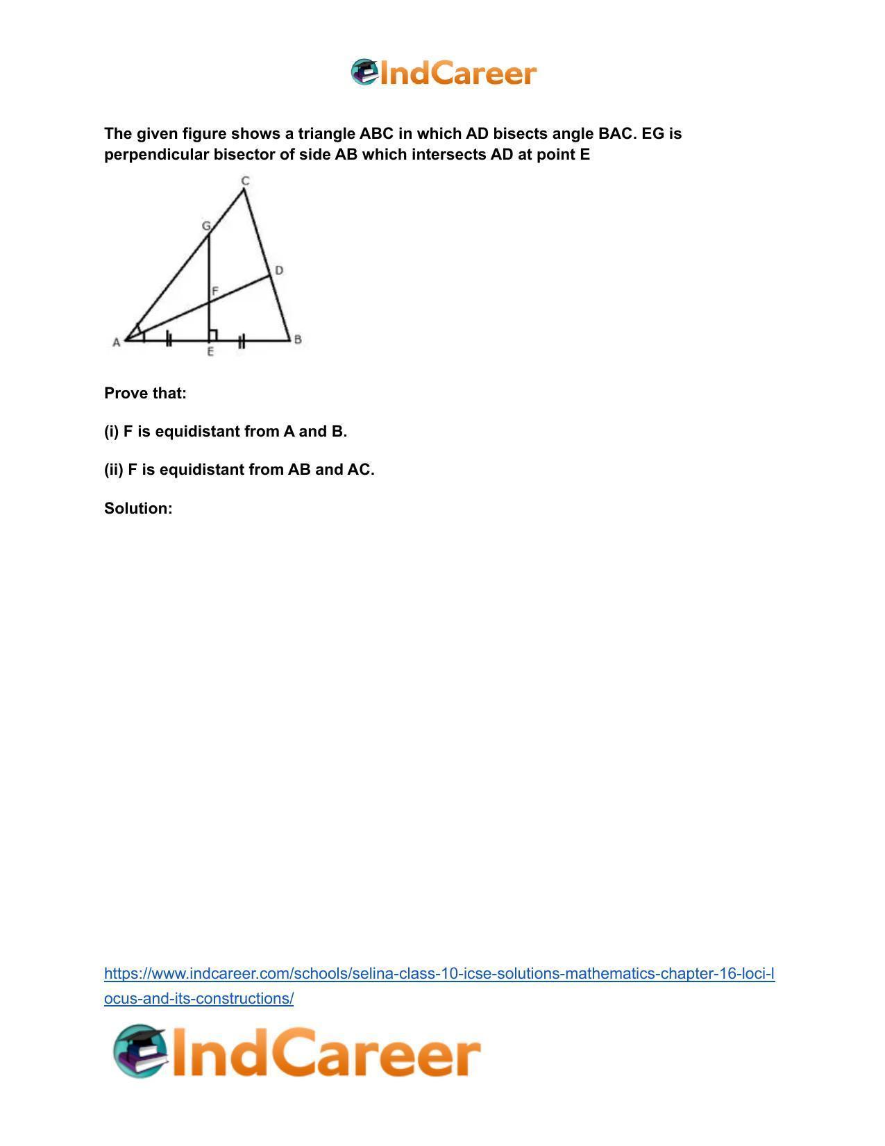 Selina Class 10 ICSE Solutions Mathematics : Chapter 16- Loci (Locus and Its Constructions) - Page 18