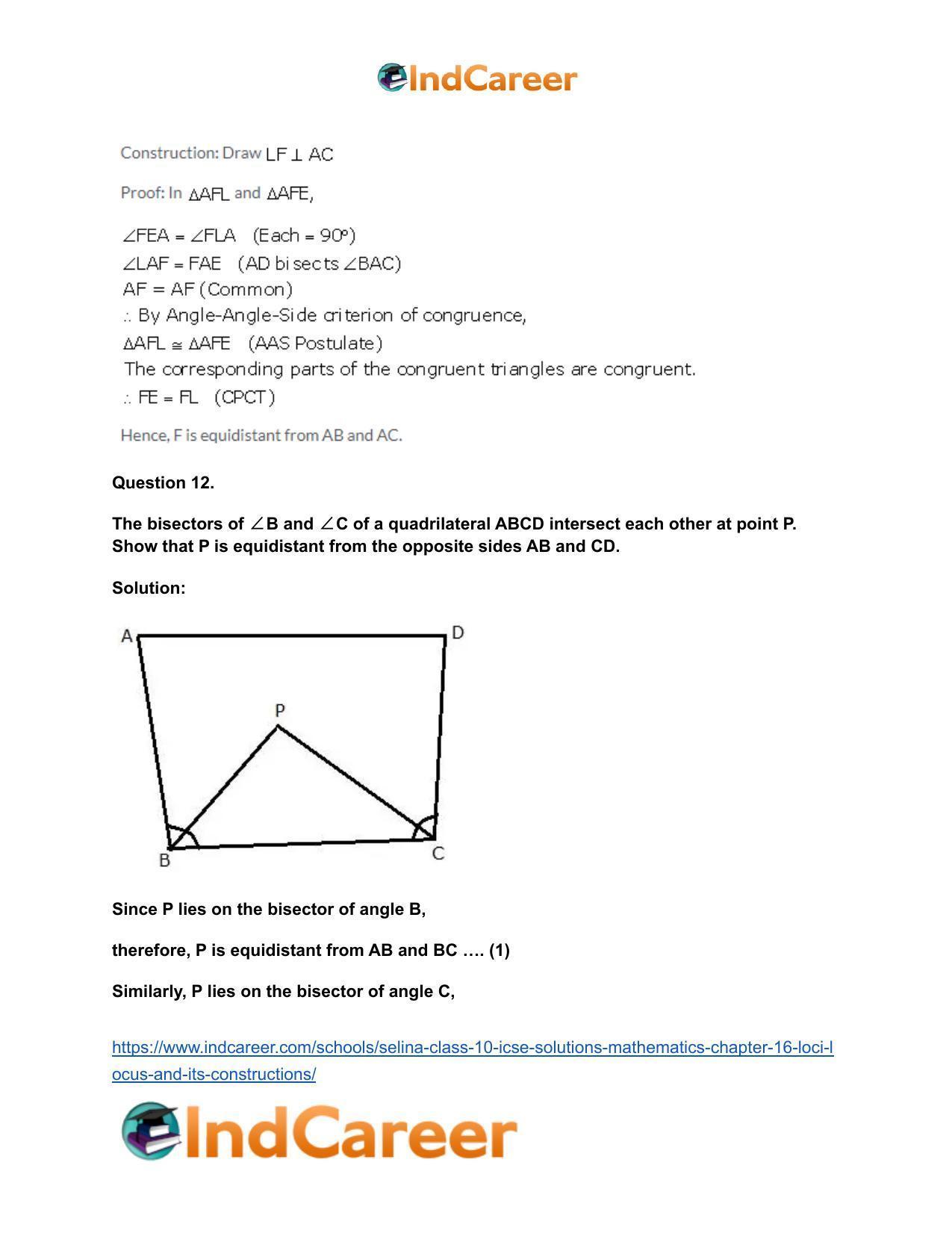 Selina Class 10 ICSE Solutions Mathematics : Chapter 16- Loci (Locus and Its Constructions) - Page 20