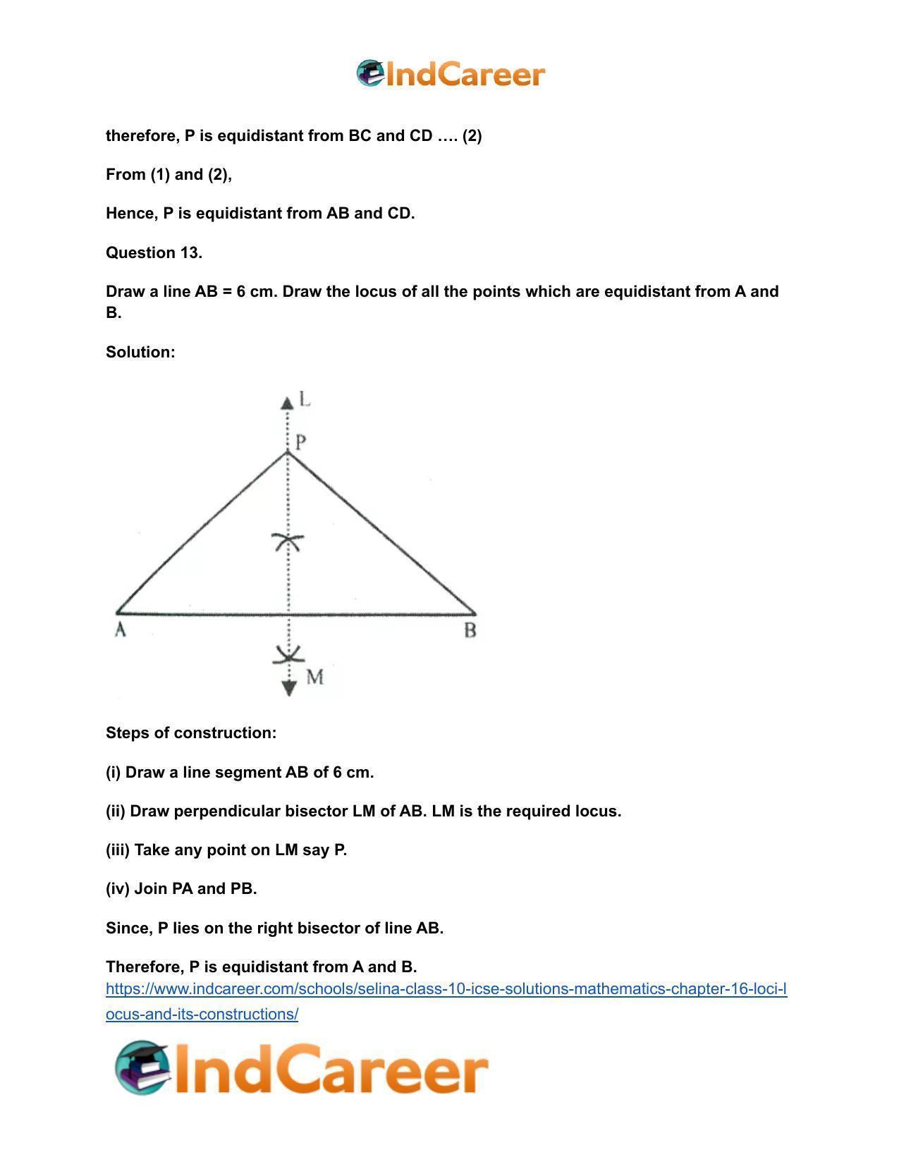 Selina Class 10 ICSE Solutions Mathematics : Chapter 16- Loci (Locus and Its Constructions) - Page 21