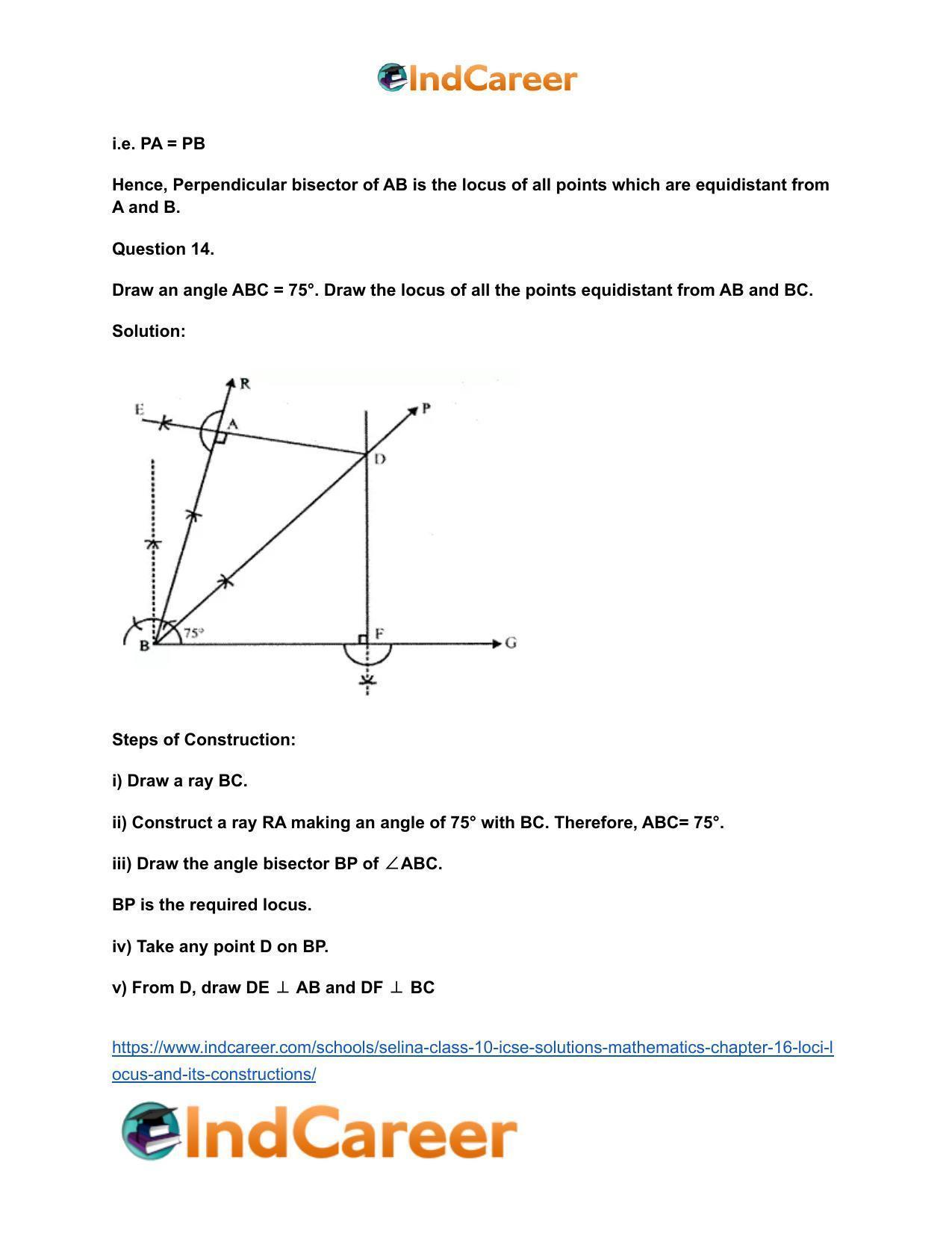 Selina Class 10 ICSE Solutions Mathematics : Chapter 16- Loci (Locus and Its Constructions) - Page 22