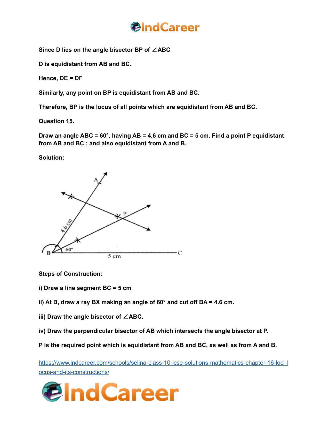 Selina Class 10 ICSE Solutions Mathematics : Chapter 16- Loci (Locus and Its Constructions) - Page 23