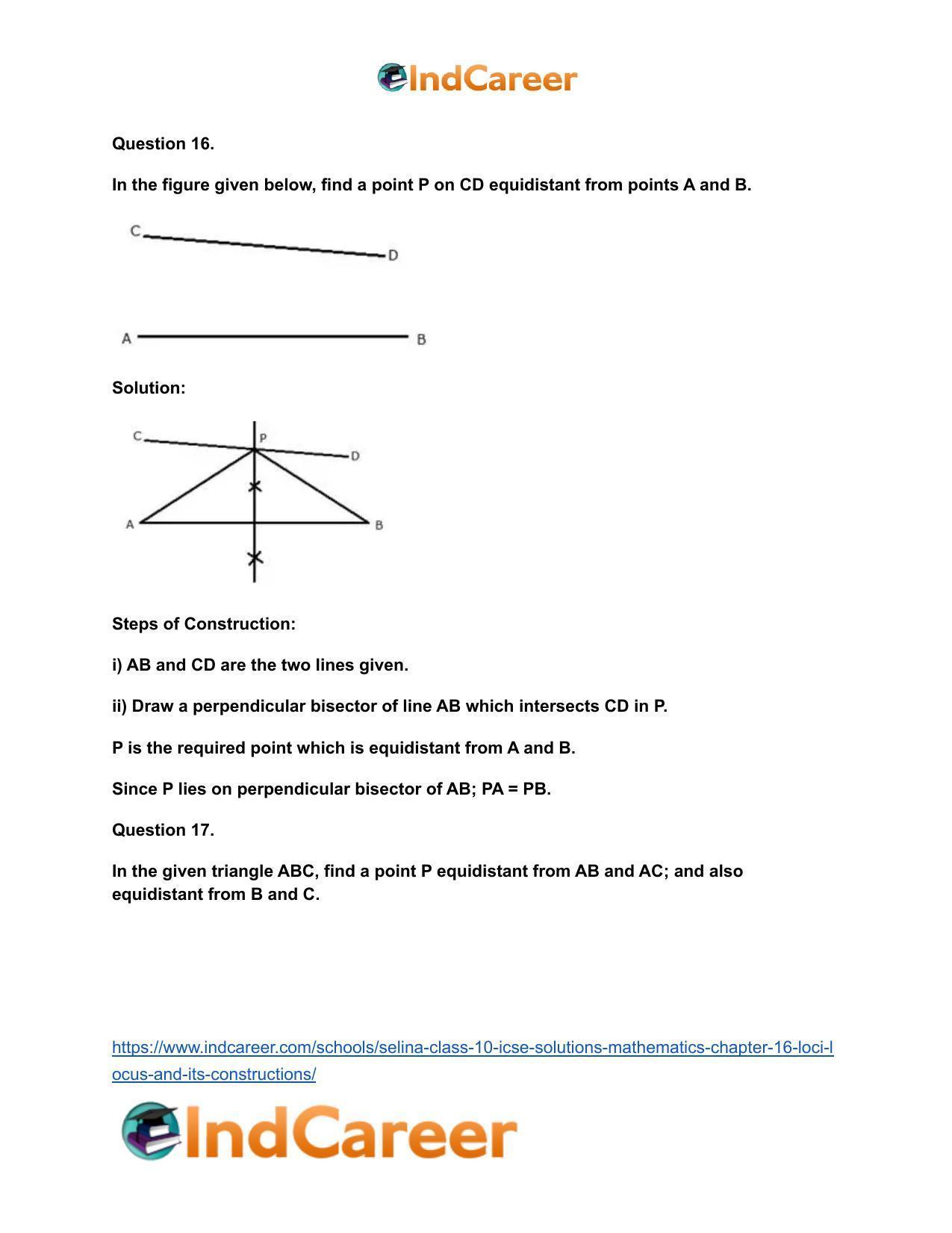 Selina Class 10 ICSE Solutions Mathematics : Chapter 16- Loci (Locus and Its Constructions) - Page 24