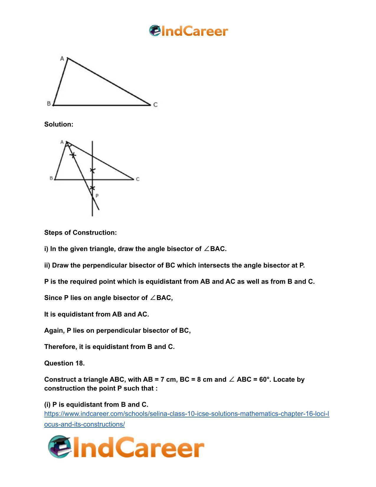 Selina Class 10 ICSE Solutions Mathematics : Chapter 16- Loci (Locus and Its Constructions) - Page 25