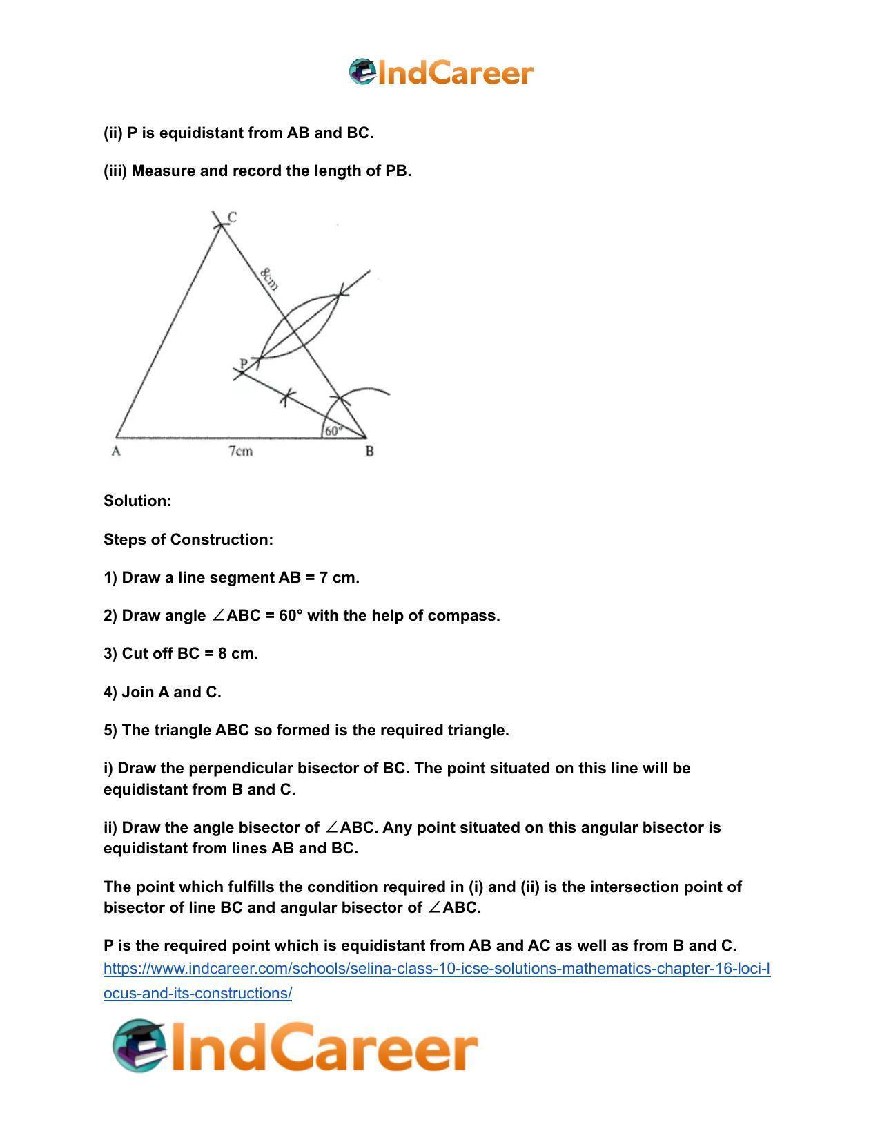 Selina Class 10 ICSE Solutions Mathematics : Chapter 16- Loci (Locus and Its Constructions) - Page 26