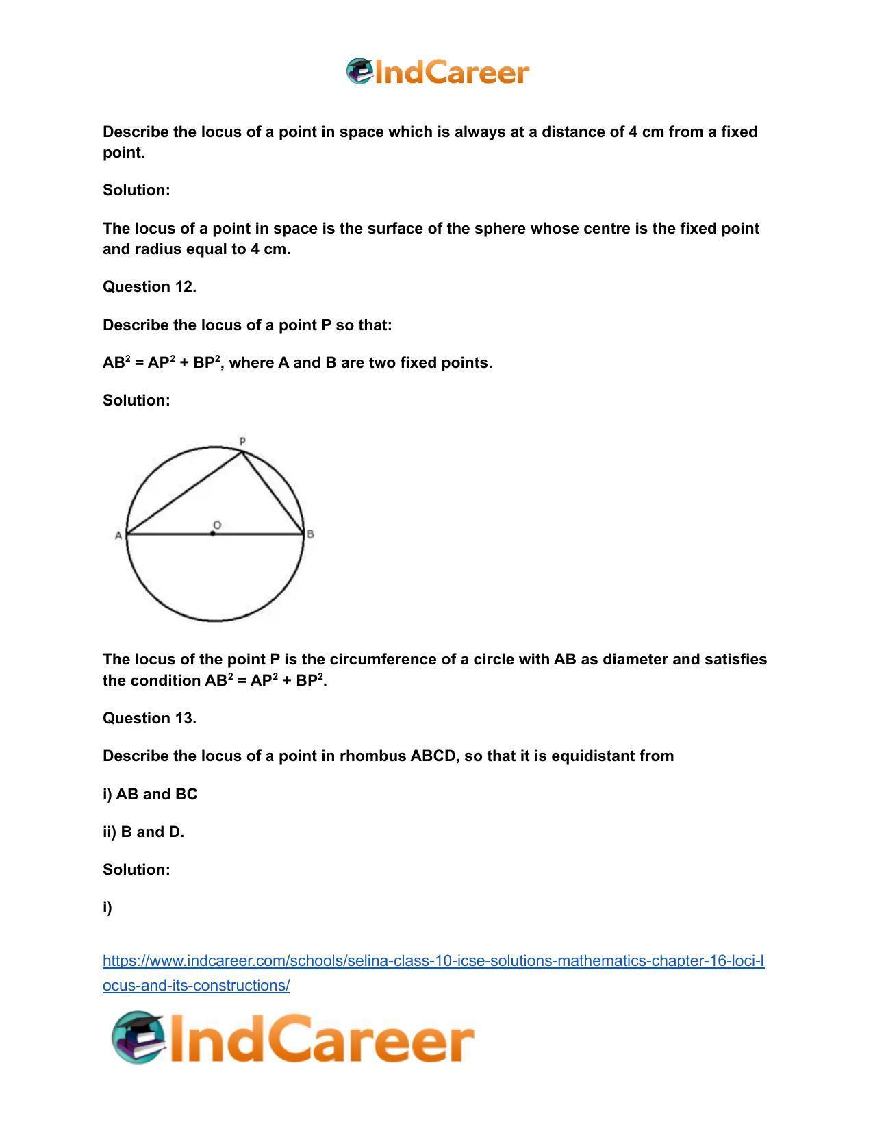 Selina Class 10 ICSE Solutions Mathematics : Chapter 16- Loci (Locus and Its Constructions) - Page 34