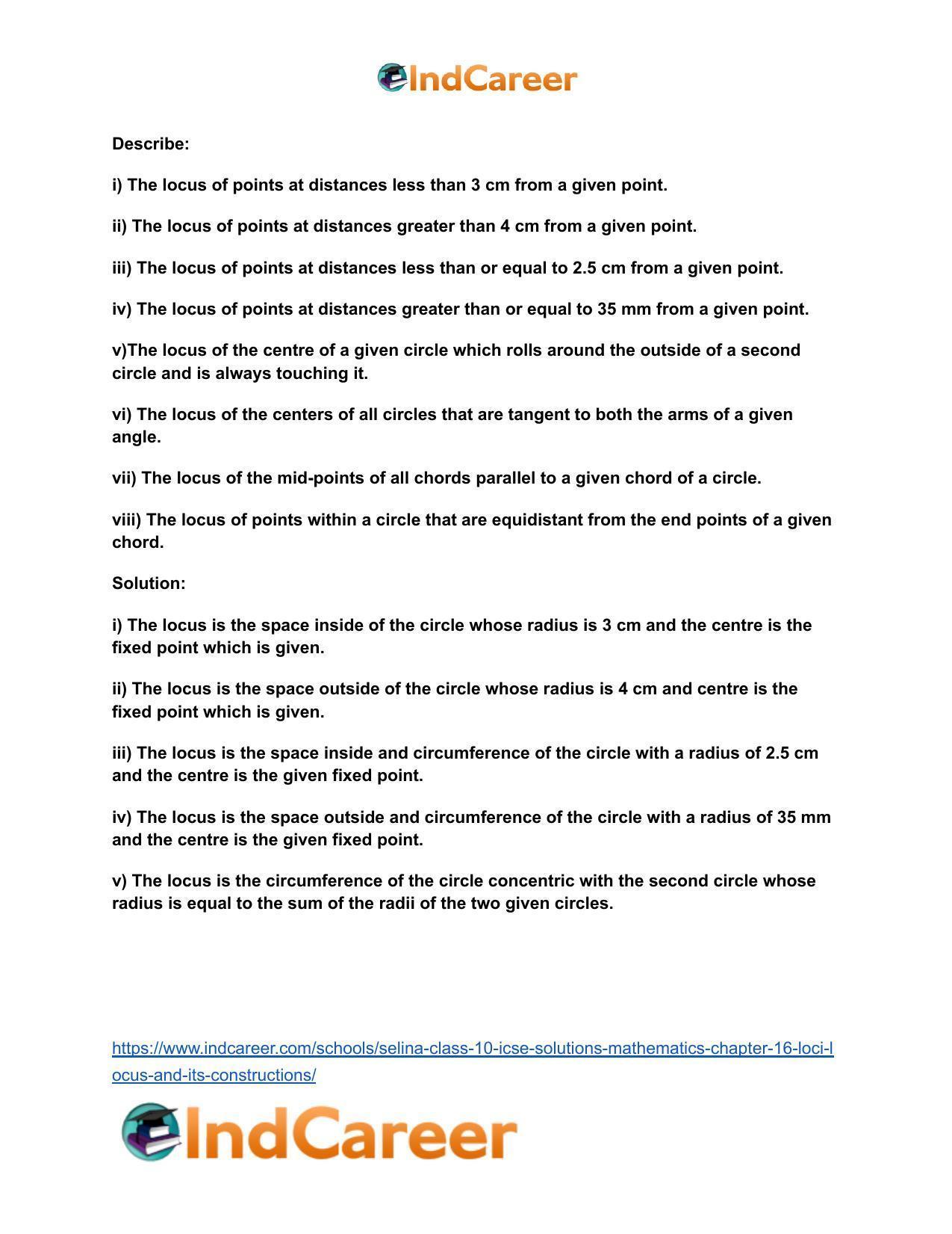 Selina Class 10 ICSE Solutions Mathematics : Chapter 16- Loci (Locus and Its Constructions) - Page 36