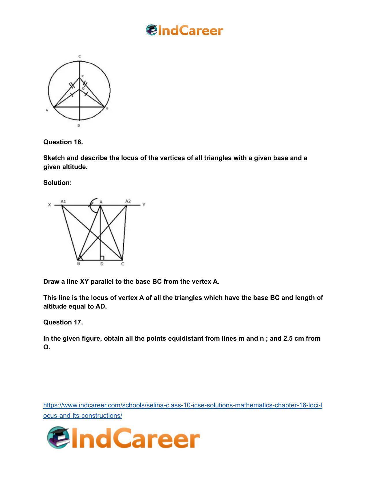 Selina Class 10 ICSE Solutions Mathematics : Chapter 16- Loci (Locus and Its Constructions) - Page 38