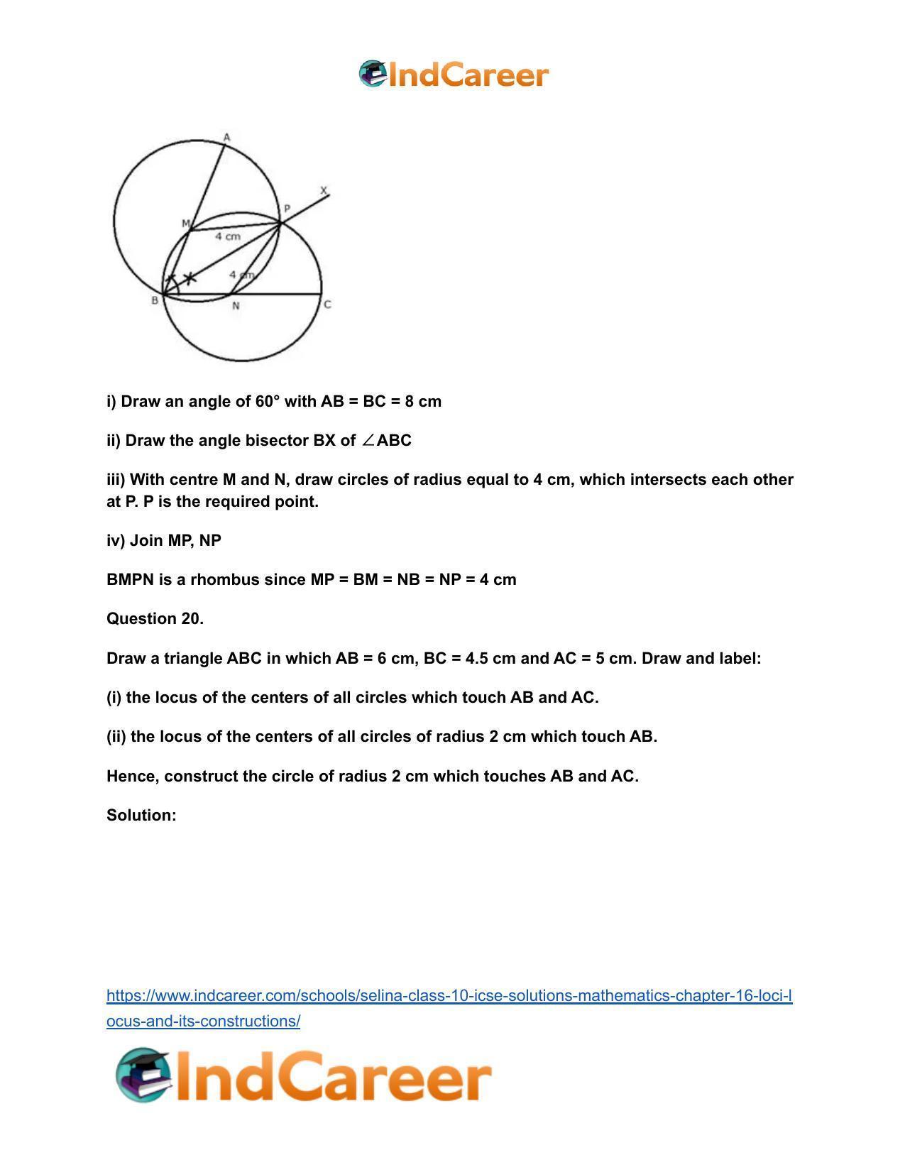 Selina Class 10 ICSE Solutions Mathematics : Chapter 16- Loci (Locus and Its Constructions) - Page 42