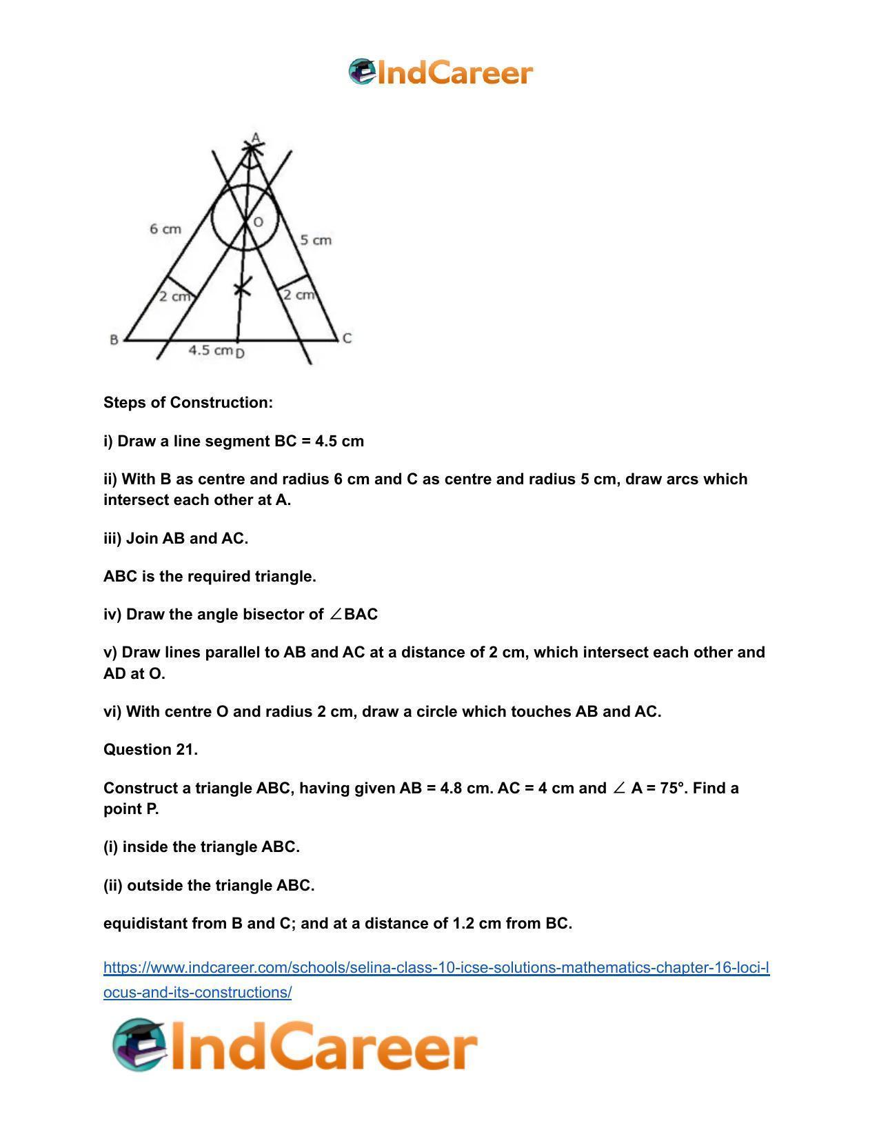 Selina Class 10 ICSE Solutions Mathematics : Chapter 16- Loci (Locus and Its Constructions) - Page 43