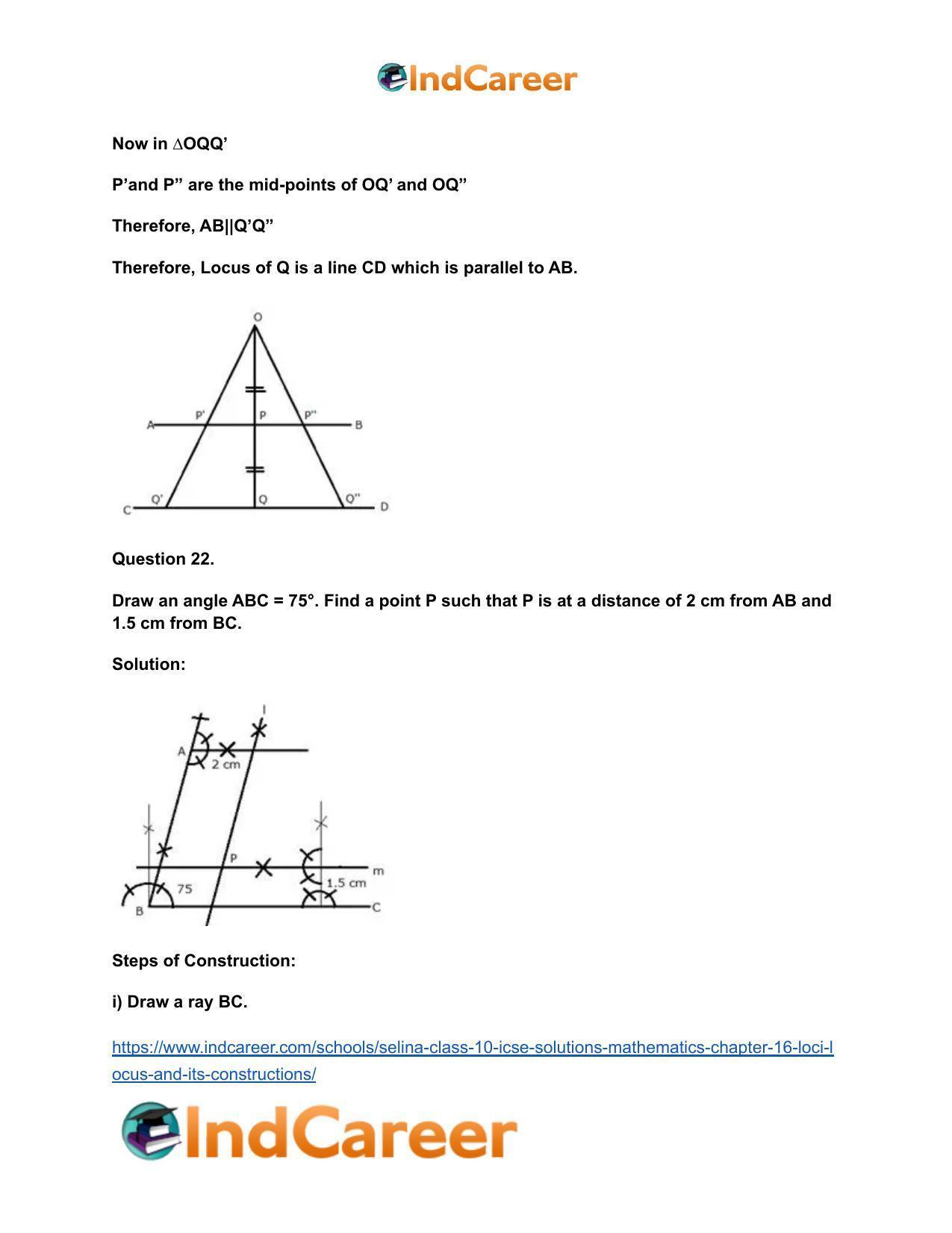 Selina Class 10 ICSE Solutions Mathematics : Chapter 16- Loci (Locus and Its Constructions) - Page 45