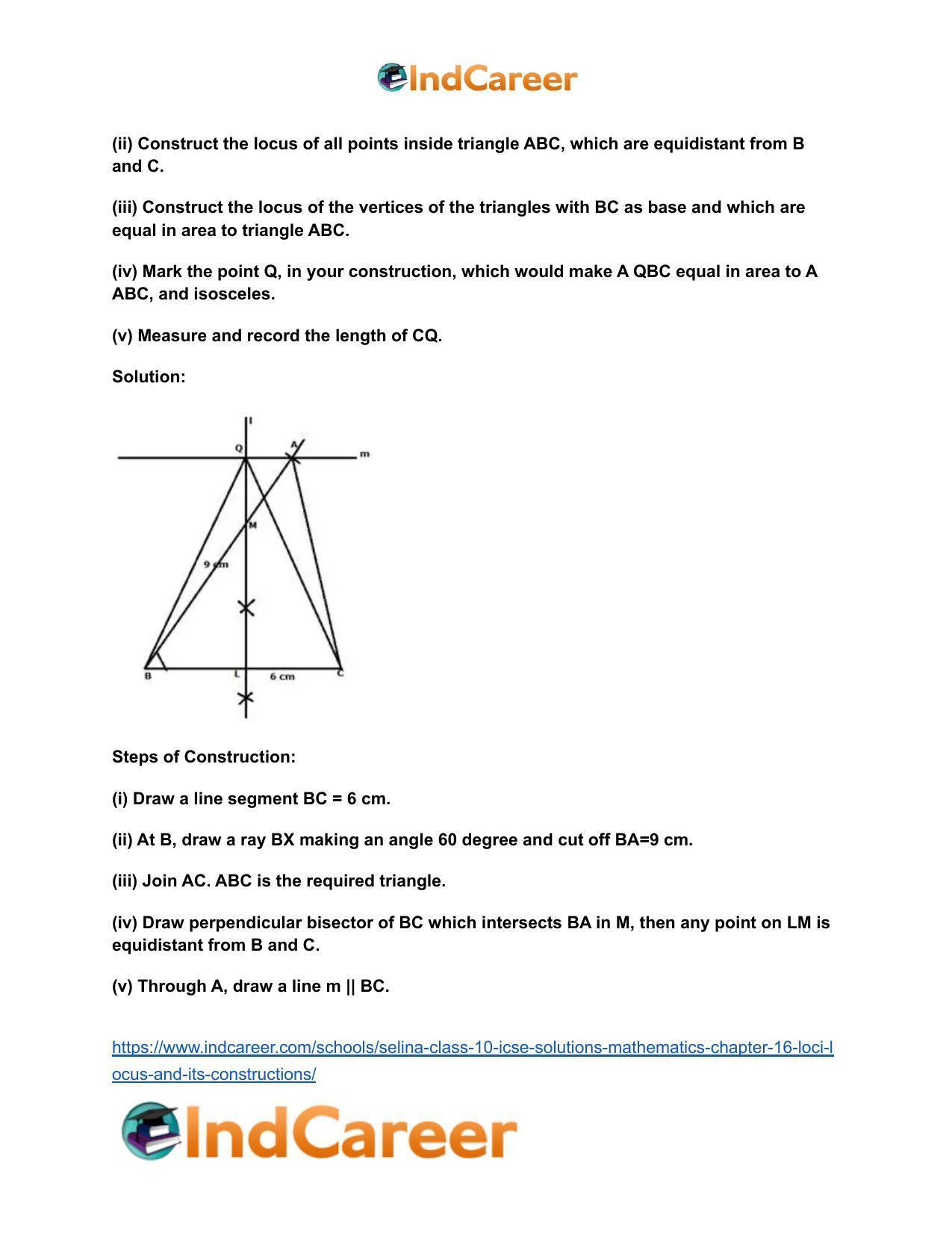 Selina Class 10 ICSE Solutions Mathematics : Chapter 16- Loci (Locus and Its Constructions) - Page 48
