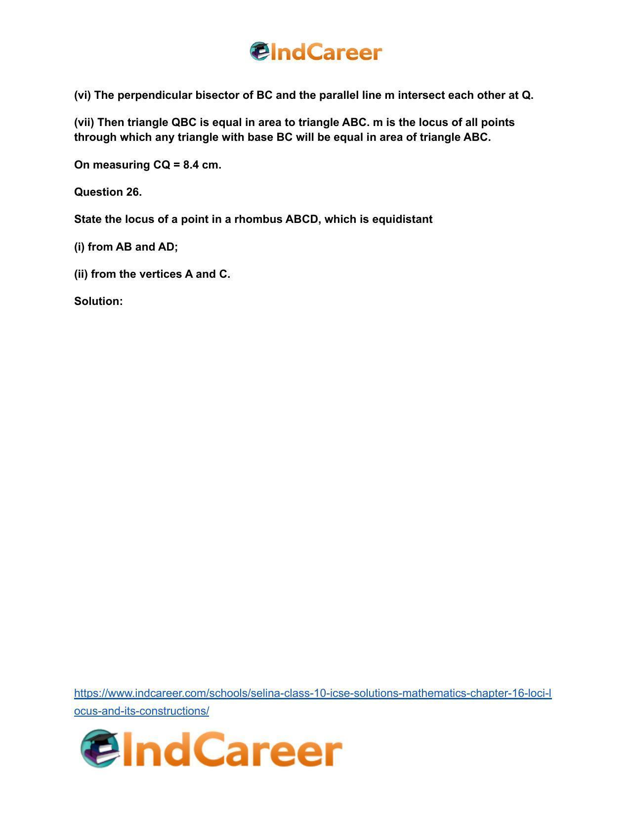 Selina Class 10 ICSE Solutions Mathematics : Chapter 16- Loci (Locus and Its Constructions) - Page 49