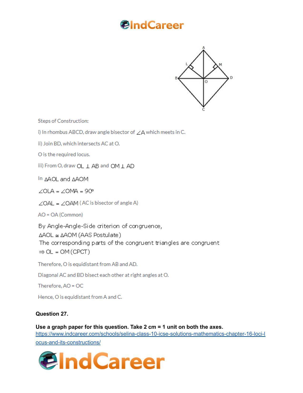 Selina Class 10 ICSE Solutions Mathematics : Chapter 16- Loci (Locus and Its Constructions) - Page 50