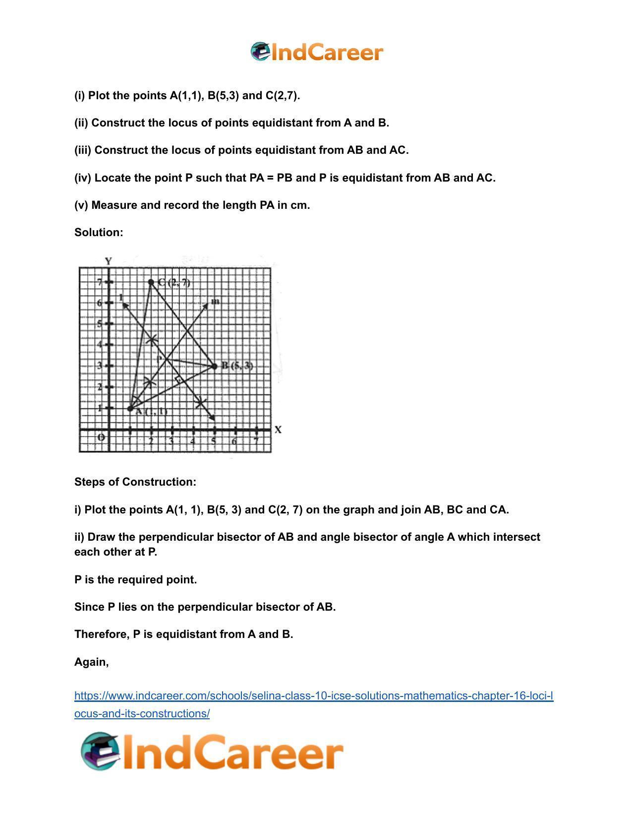 Selina Class 10 ICSE Solutions Mathematics : Chapter 16- Loci (Locus and Its Constructions) - Page 51