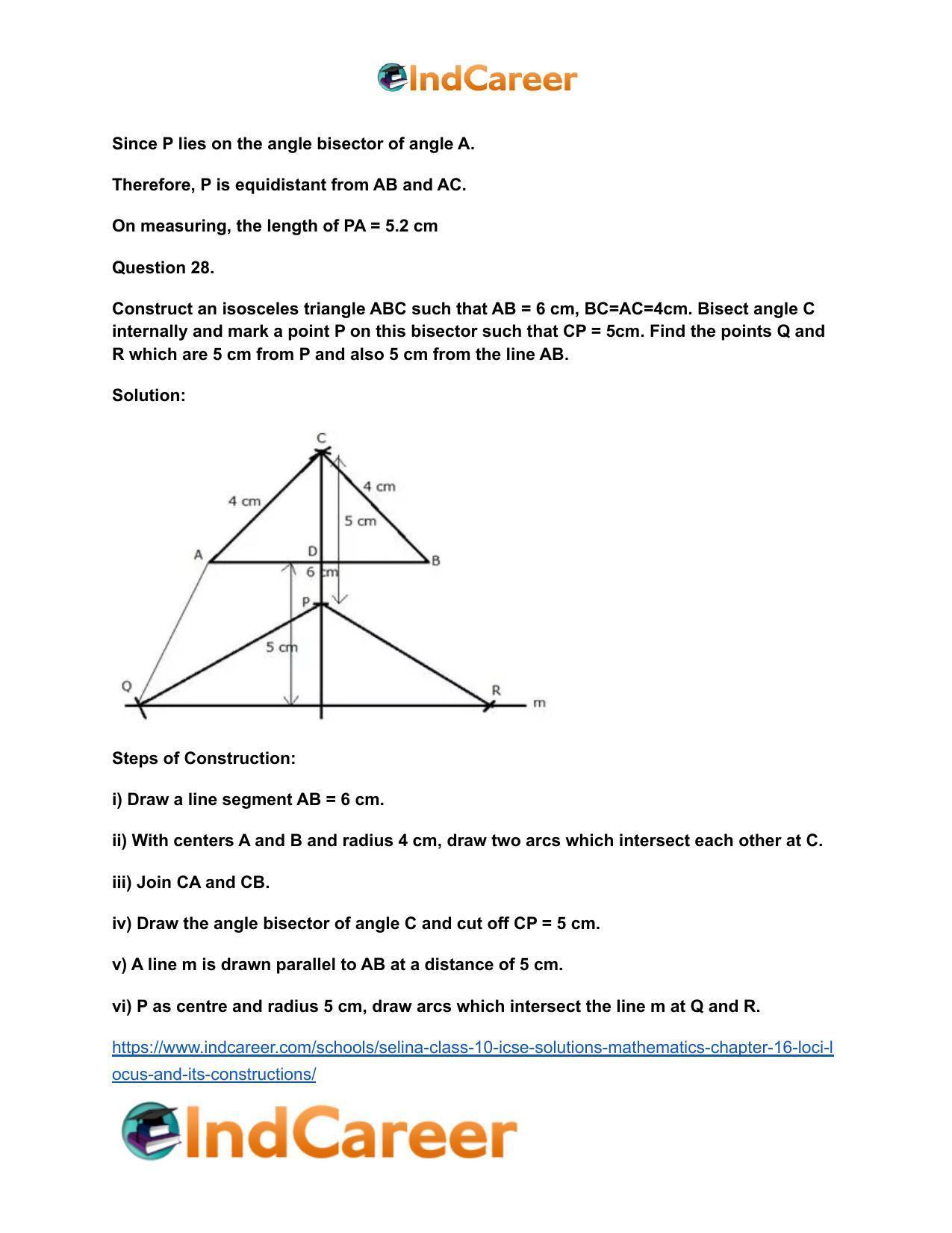 Selina Class 10 ICSE Solutions Mathematics : Chapter 16- Loci (Locus and Its Constructions) - Page 52