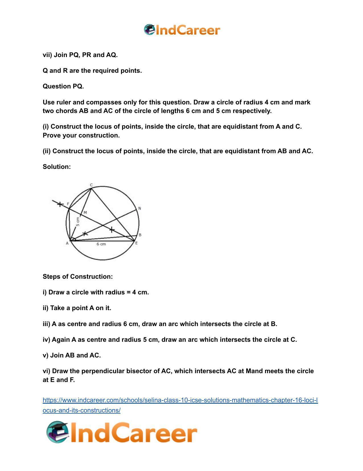 Selina Class 10 ICSE Solutions Mathematics : Chapter 16- Loci (Locus and Its Constructions) - Page 53