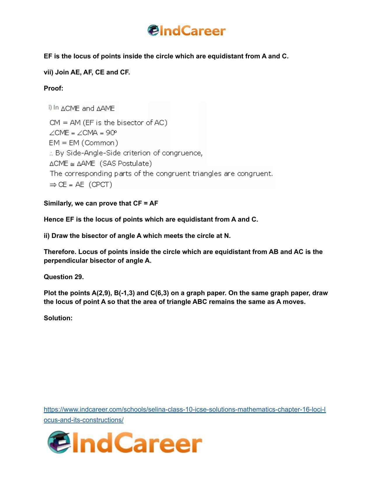 Selina Class 10 ICSE Solutions Mathematics : Chapter 16- Loci (Locus and Its Constructions) - Page 54