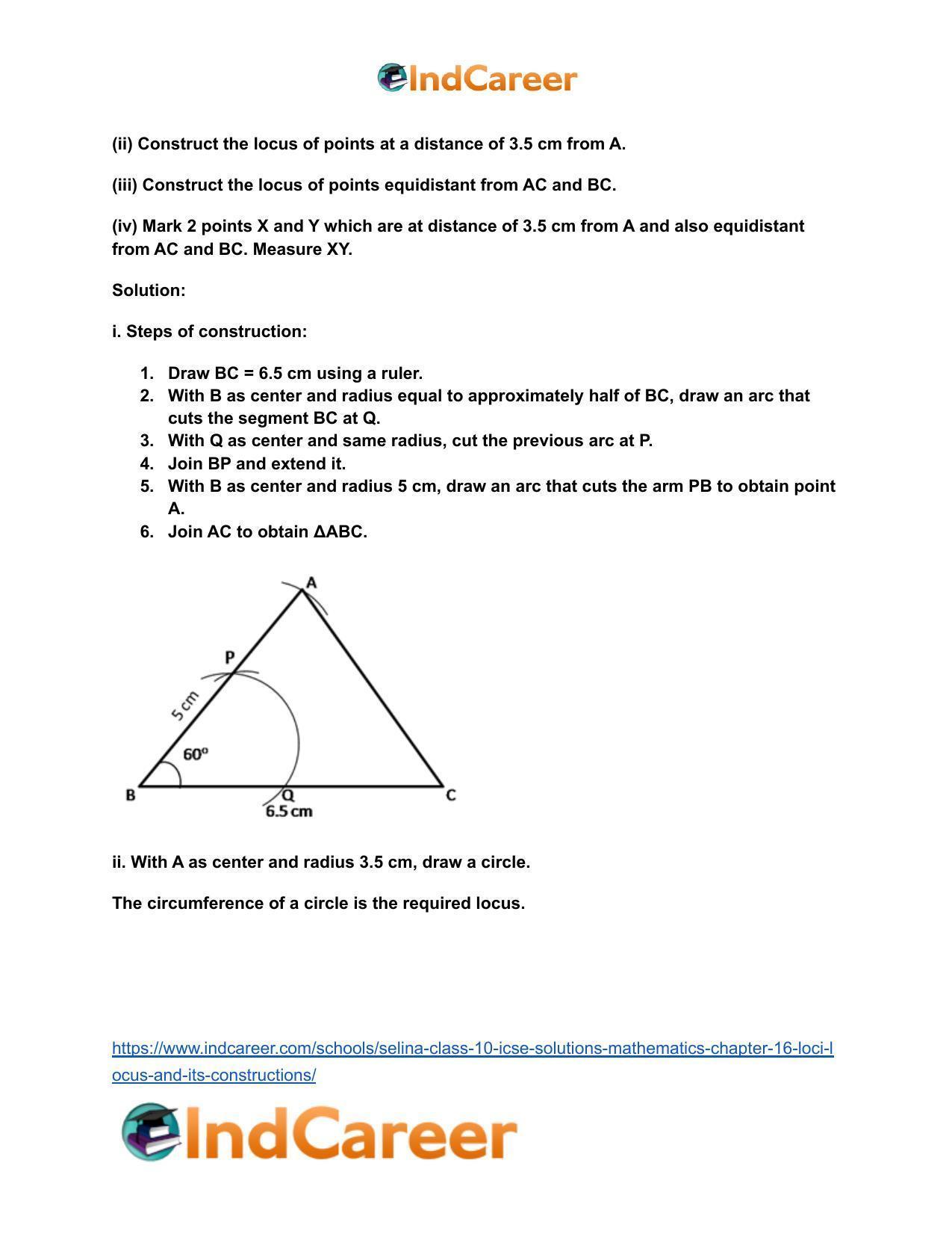 Selina Class 10 ICSE Solutions Mathematics : Chapter 16- Loci (Locus and Its Constructions) - Page 57