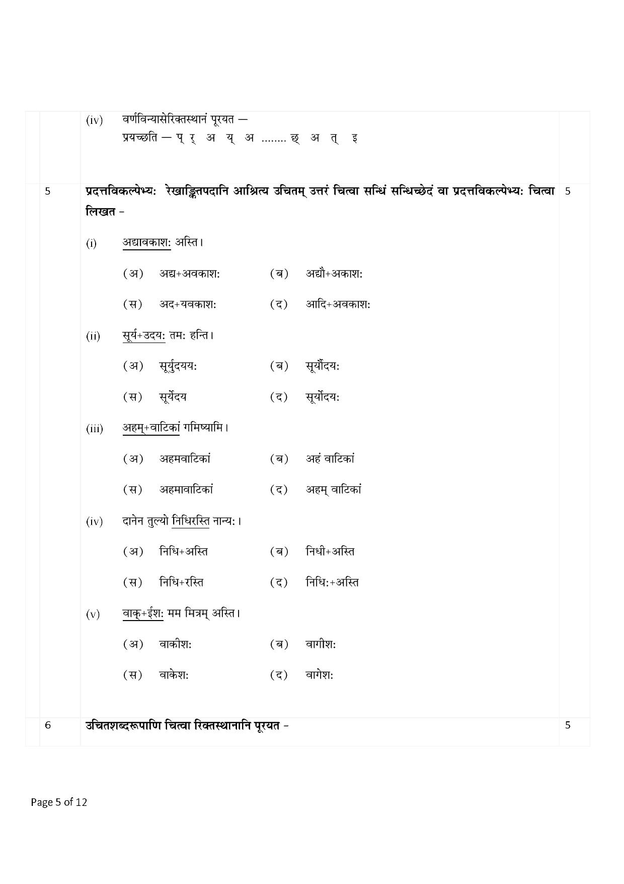 CBSE Worksheets for Class 9 Sanskrit Assignment 11 - Page 5